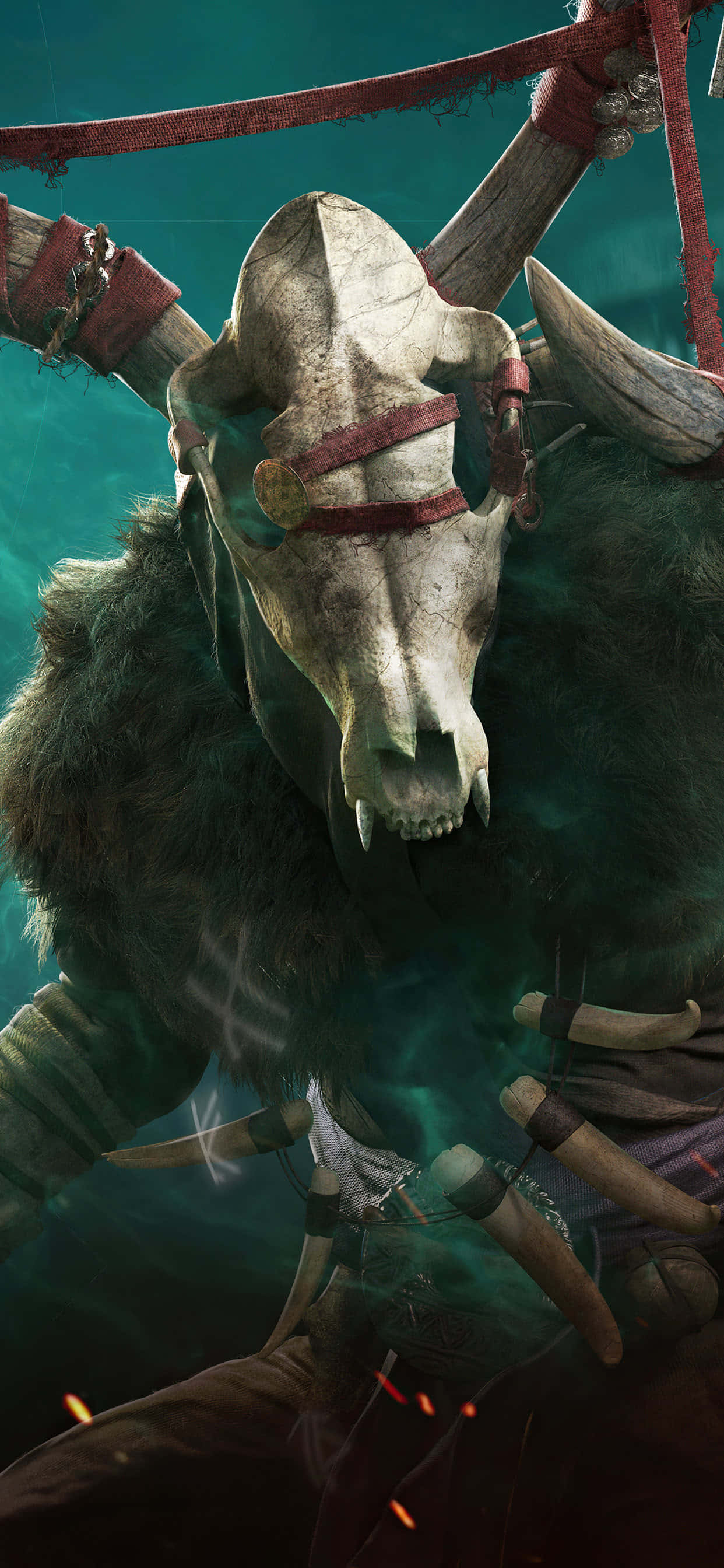 Lanetli iPhone Xs Max Assassin's Creed Valhalla Duvar Kağıdı