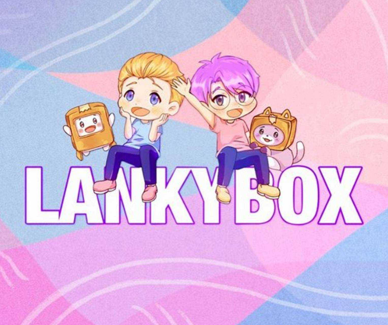 LankyBox Animasyonlu Adam ve Justin Peluşları Duvar Kağıdı