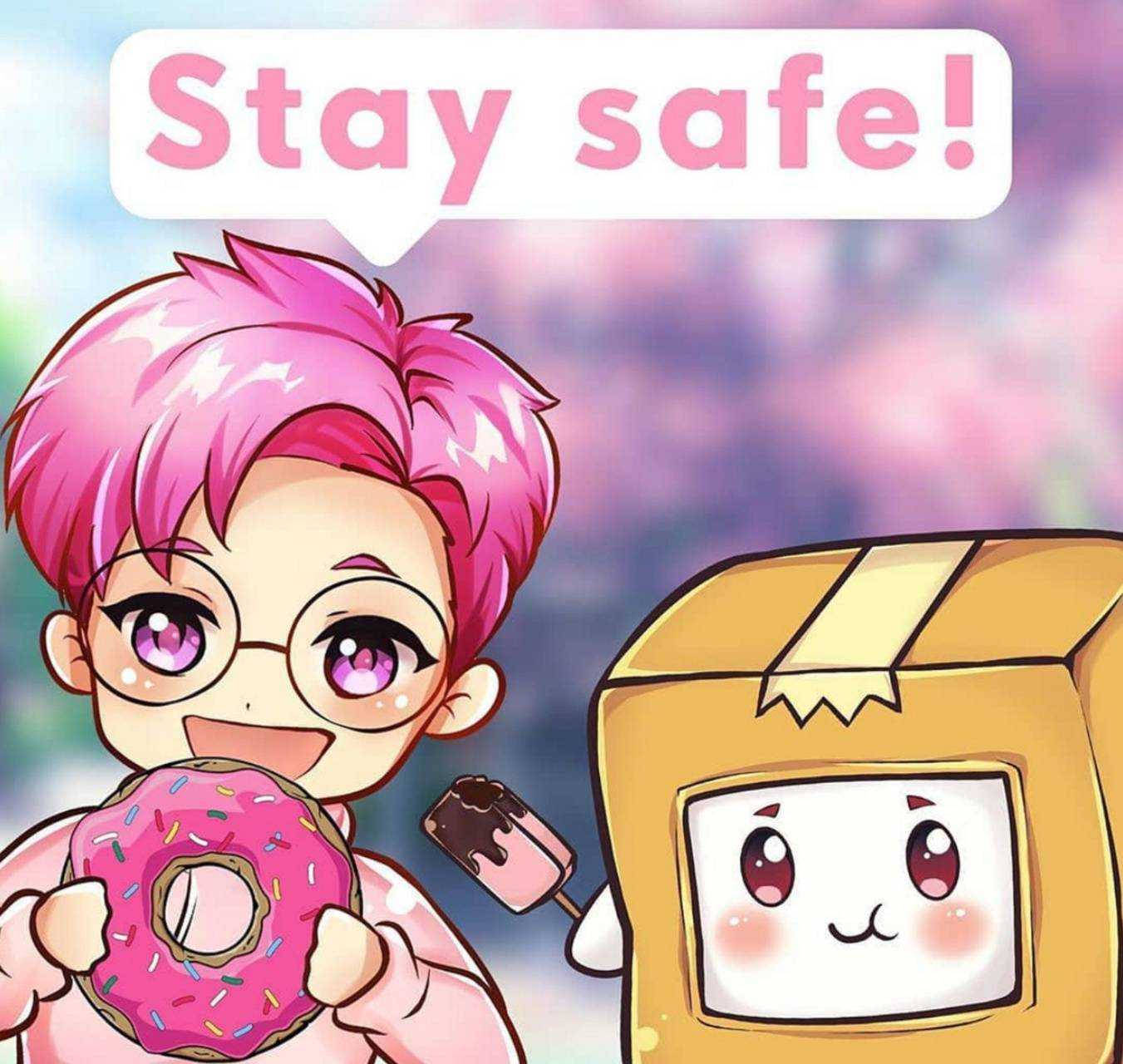LankyBox Animasyonlu Justin ve Boxy Duvar Kağıdı