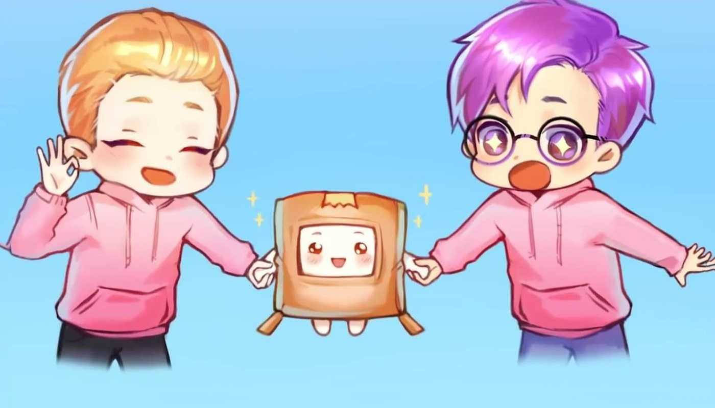 LankyBox Boxy Animasyonlu Adam ve Justin Duvar Kağıdı