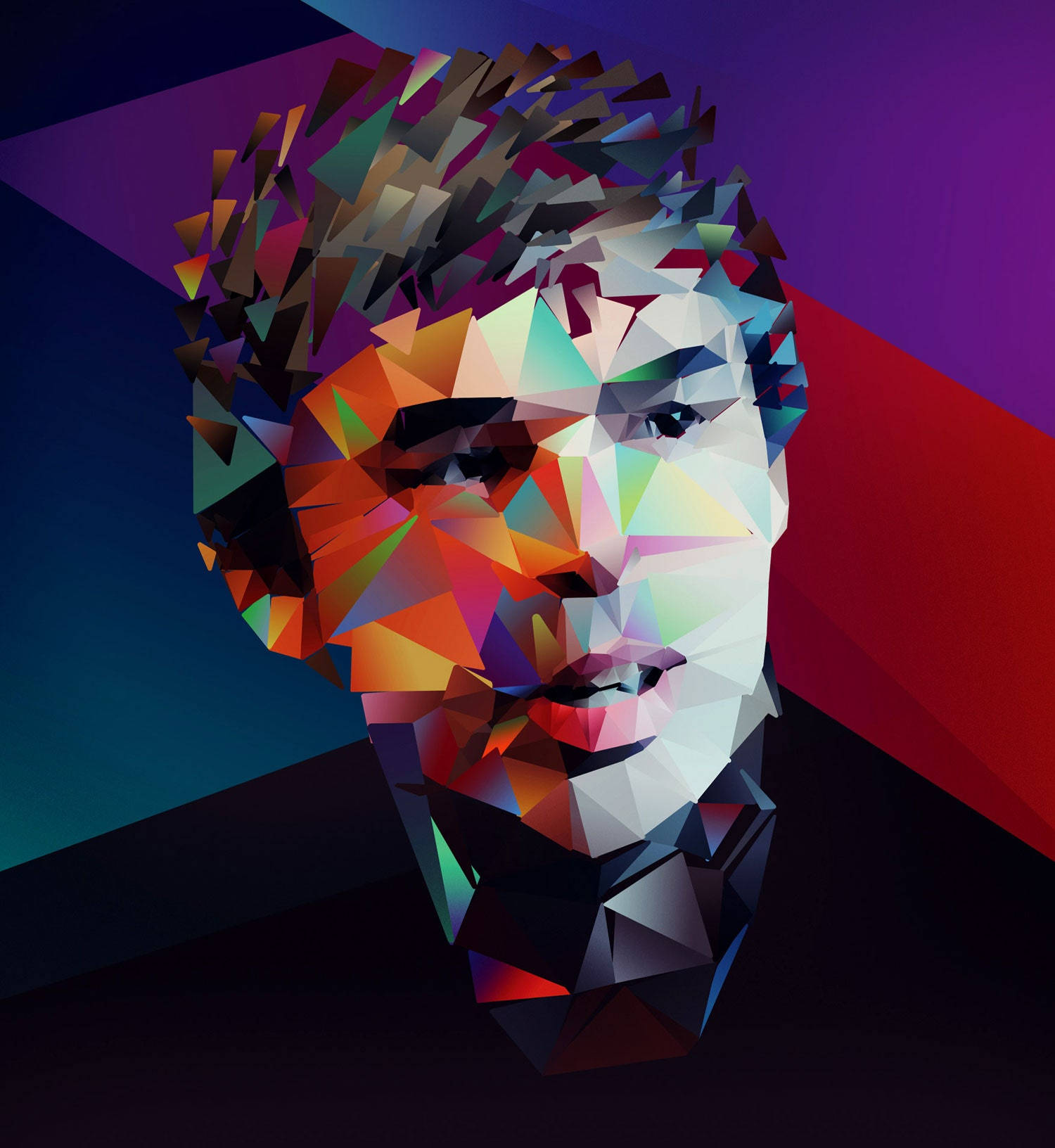 Larry Page Google Kurucusu Geometrik İllüstrasyon Sanatı Duvar Kağıdı