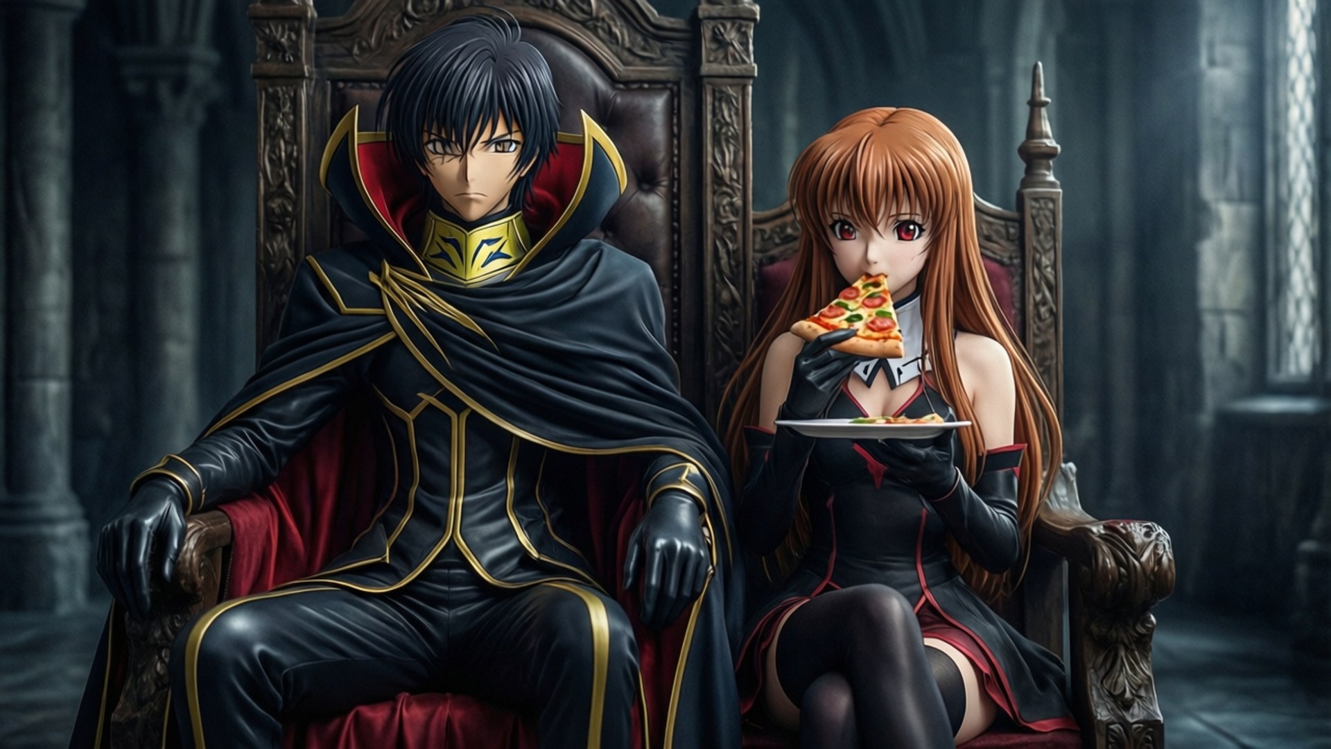 Lelouch ve C.C. Pizza Anı Duvar Kağıdı