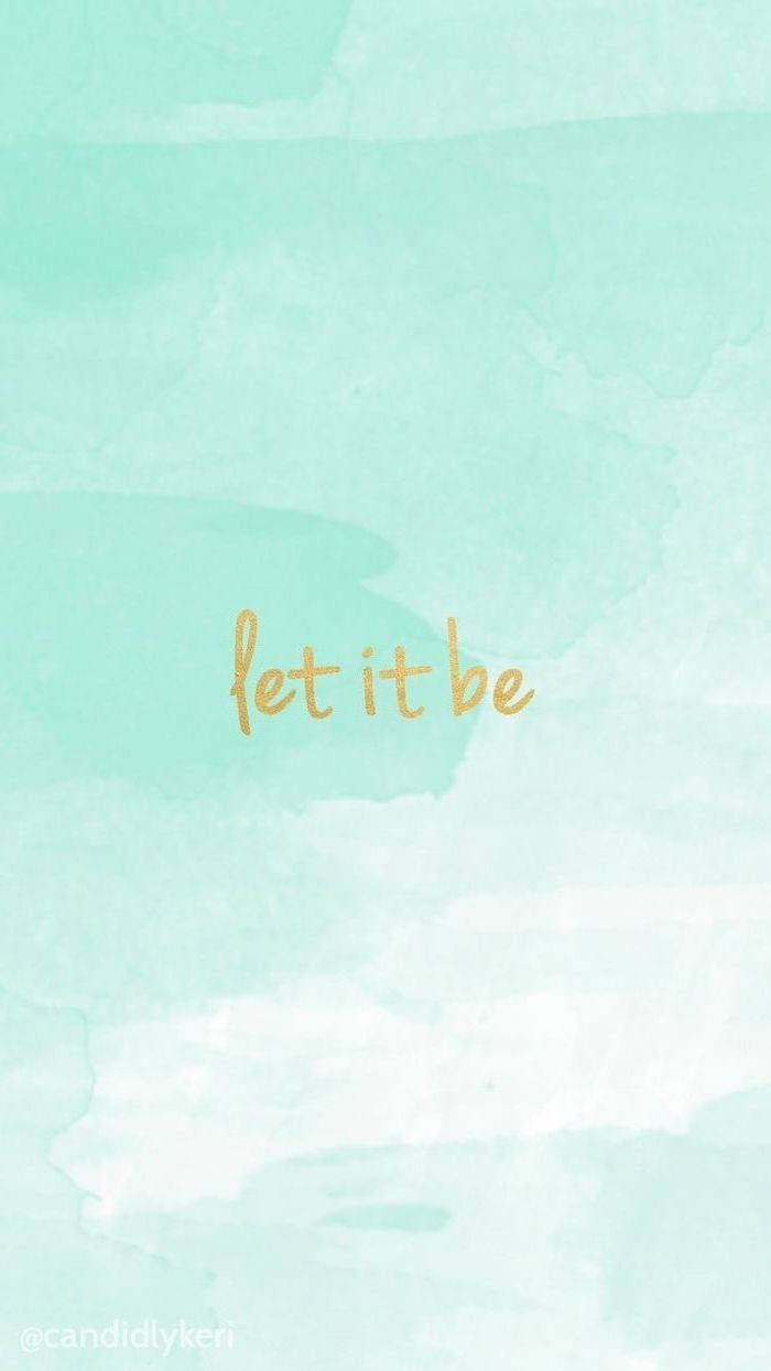 Let It Be Açık Yeşil Estetik Duvar Kağıdı