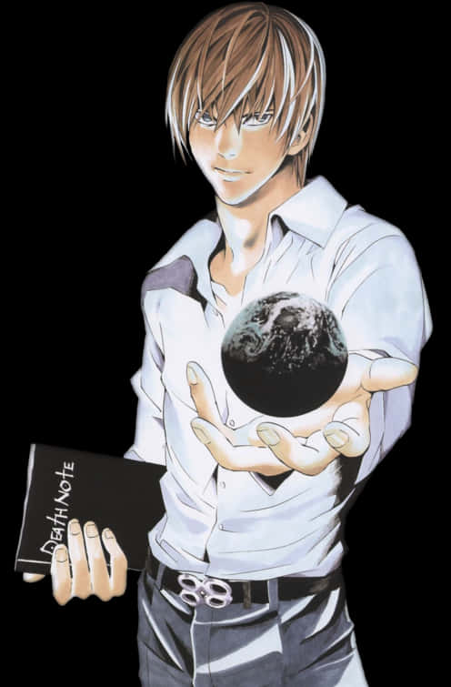 Light Yagami, Death Note ve Dünya'yı Tutuyor Duvar Kağıdı