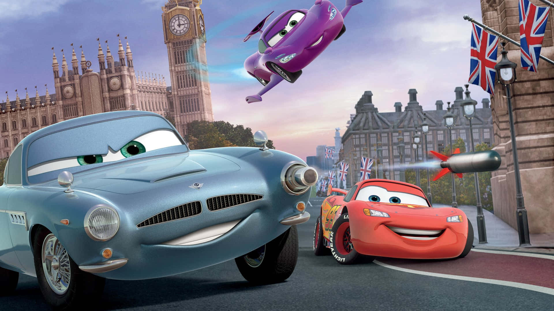 Lightning McQueen ve Mater, Arabalar 2'de Birlikte Duvar Kağıdı