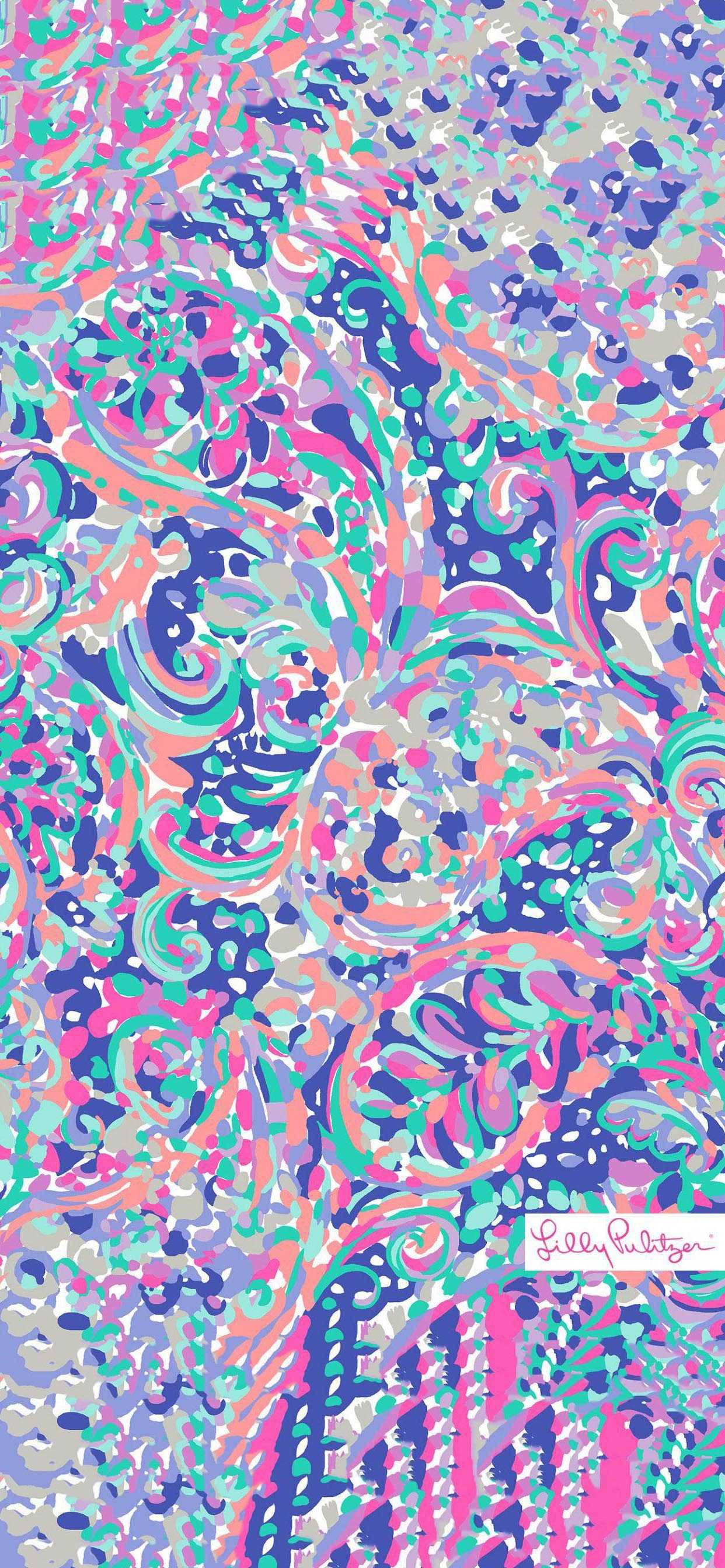 Lilly Pulitzer Mor Soyut Sanat Duvar Kağıdı