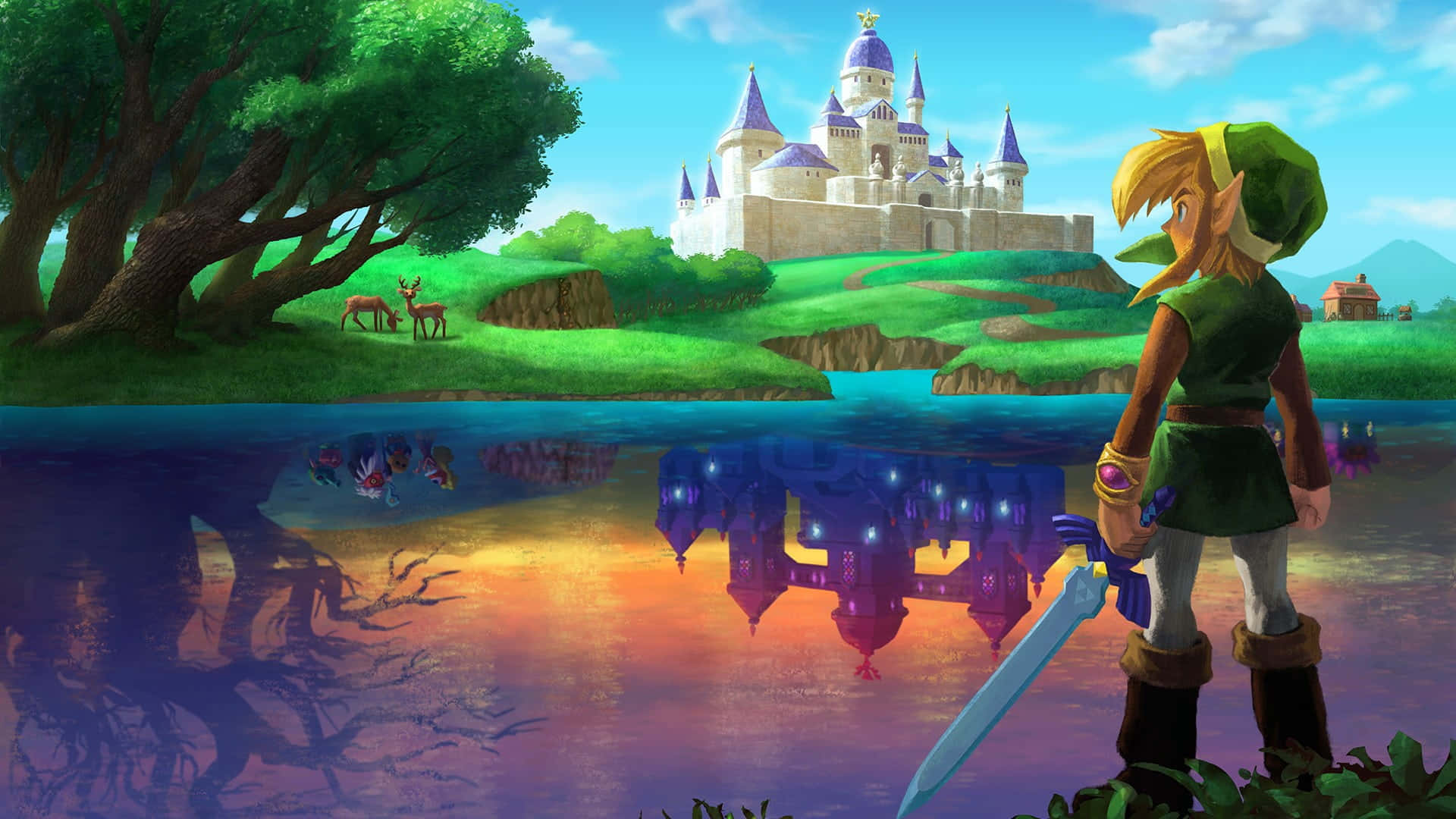 Link, efsanevi Zelda dünyasını keşfetmeye hazır Duvar Kağıdı