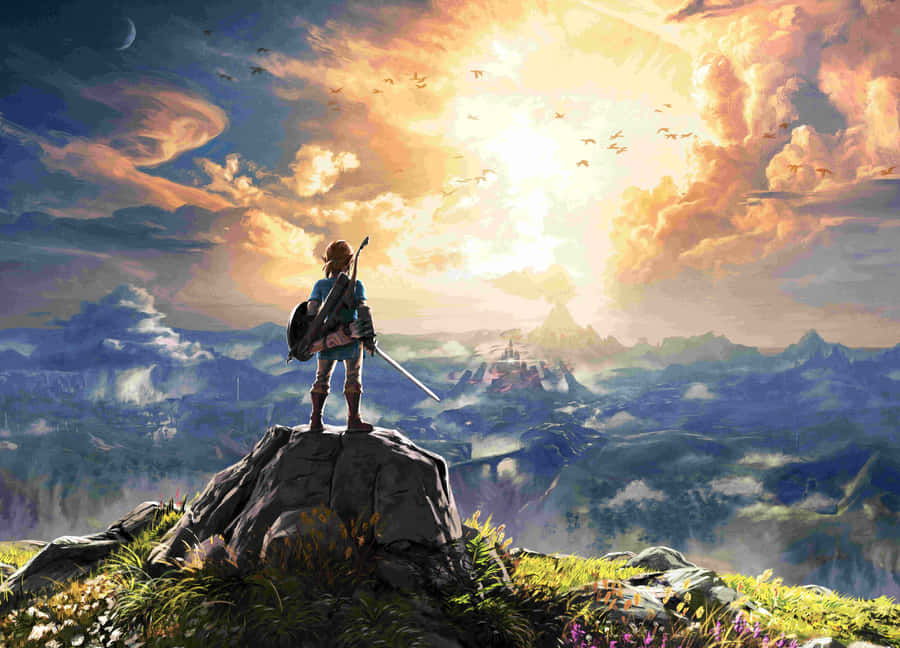 Link ile Hyrule'ı Keşfet: The Legend of Zelda Duvar Kağıdı