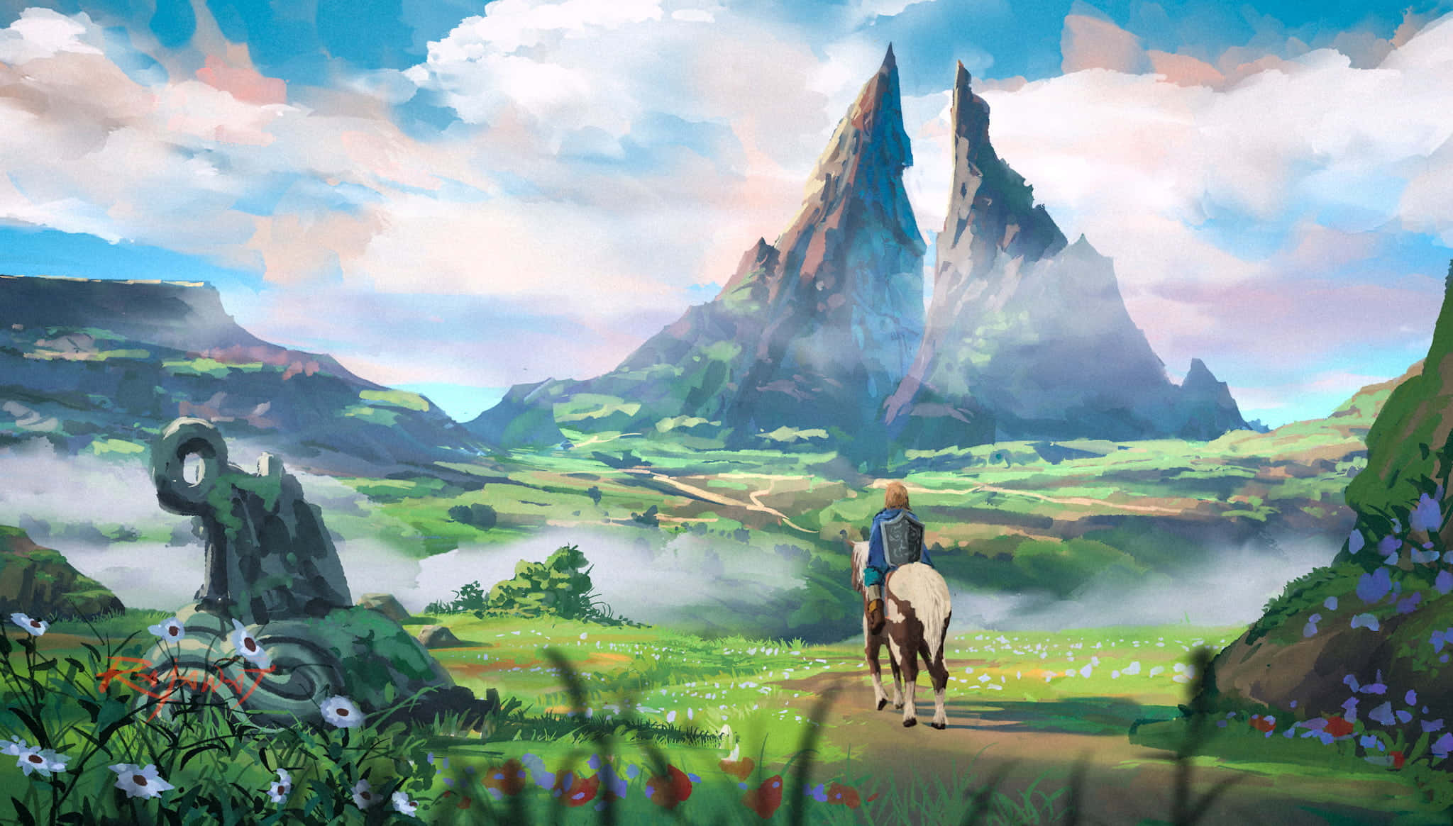 Link ve The Legend of Zelda serisinden Bilgelik Üçgeni Duvar Kağıdı