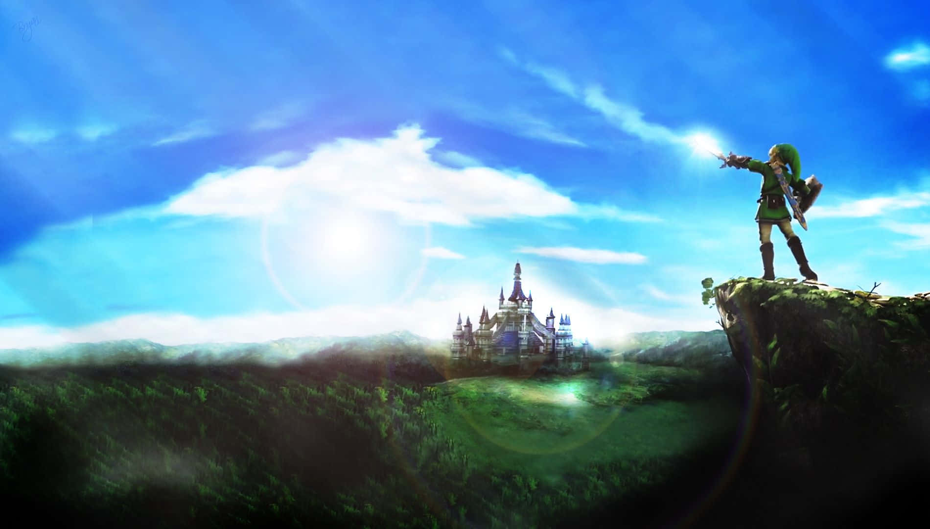 Link ve Zelda, The Legend of Zelda'da Takımadaları Kurtarmak İçin Yarışıyor Duvar Kağıdı