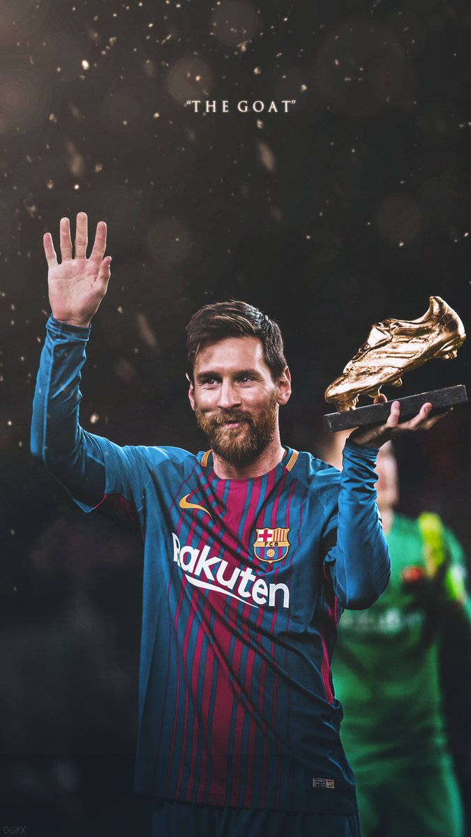 "Lionel Messi Altın Ayakkabı ile poz veriyor" Duvar Kağıdı