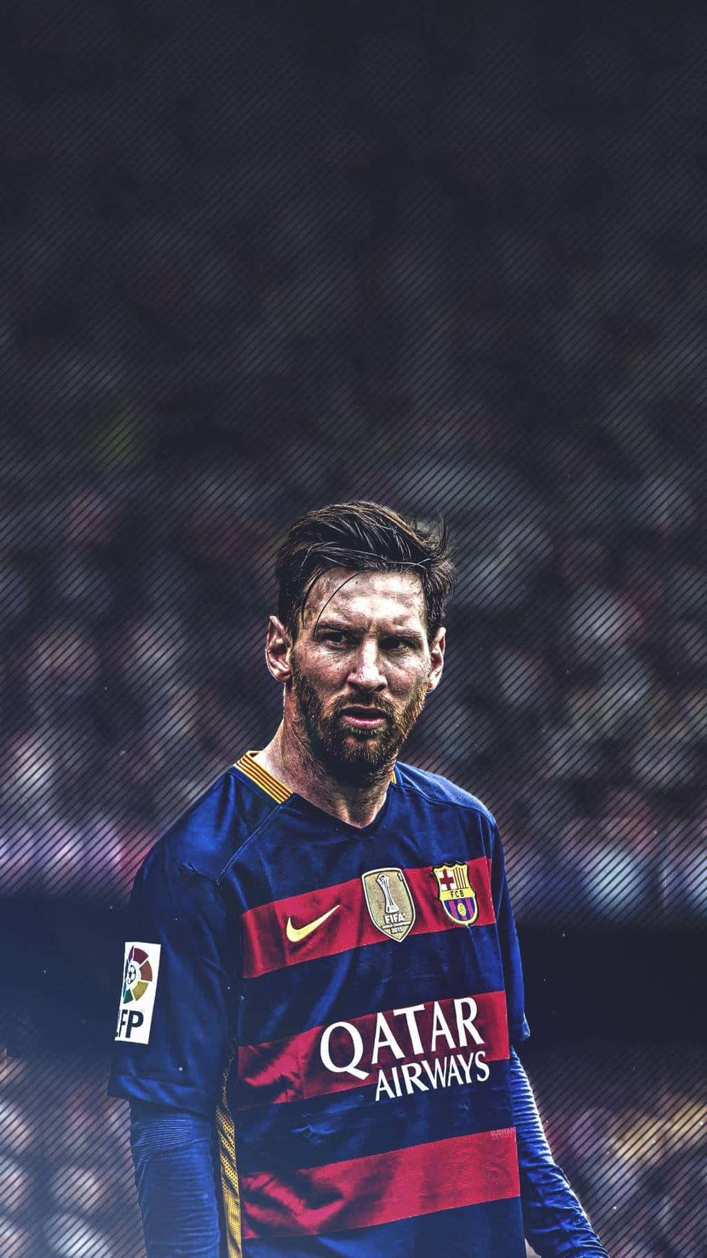 Lionel Messi, dünyanın en büyük futbolcusu, imzası olan FC Barcelona renkleriyle Duvar Kağıdı