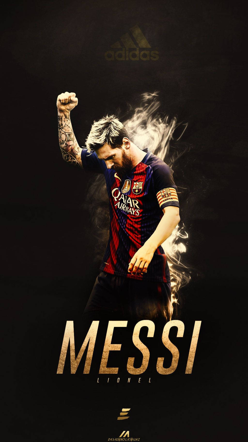 Lionel Messi gol attıktan sonra seviniyor. Duvar Kağıdı