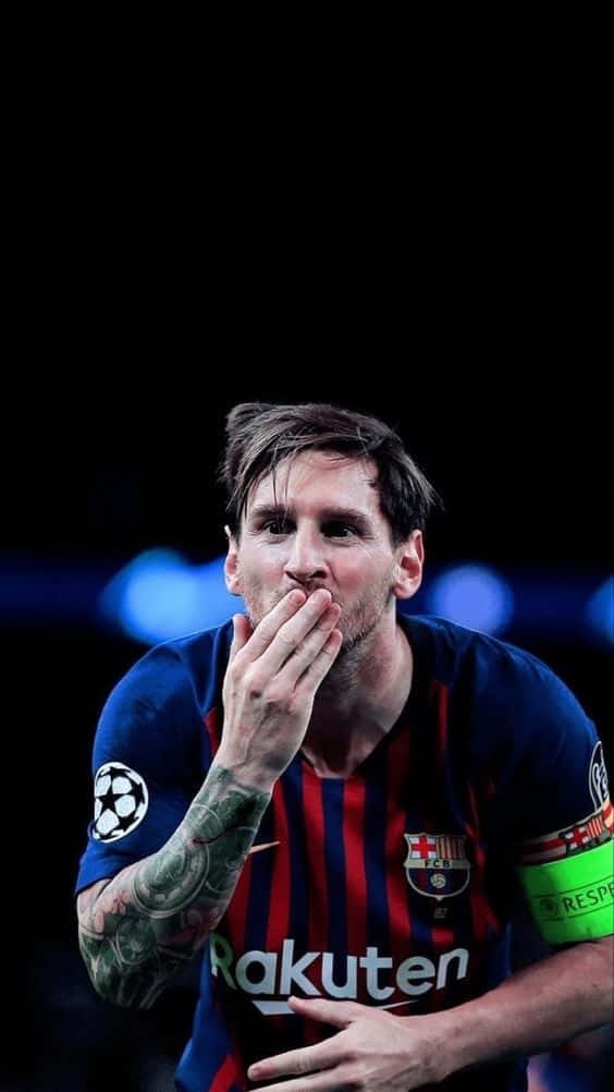Lionel Messi iPhone ile sadakatini göster Duvar Kağıdı