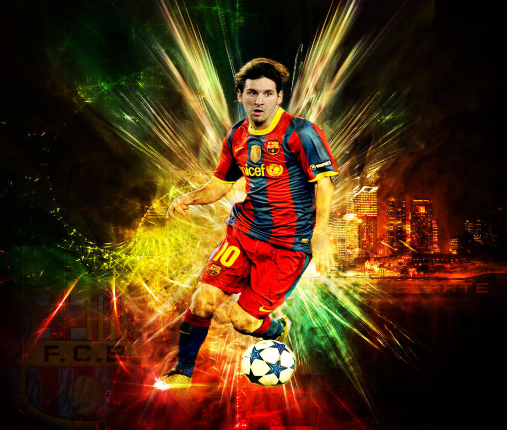 Lionel Messi Şehri Aydınlatıyor Duvar Kağıdı