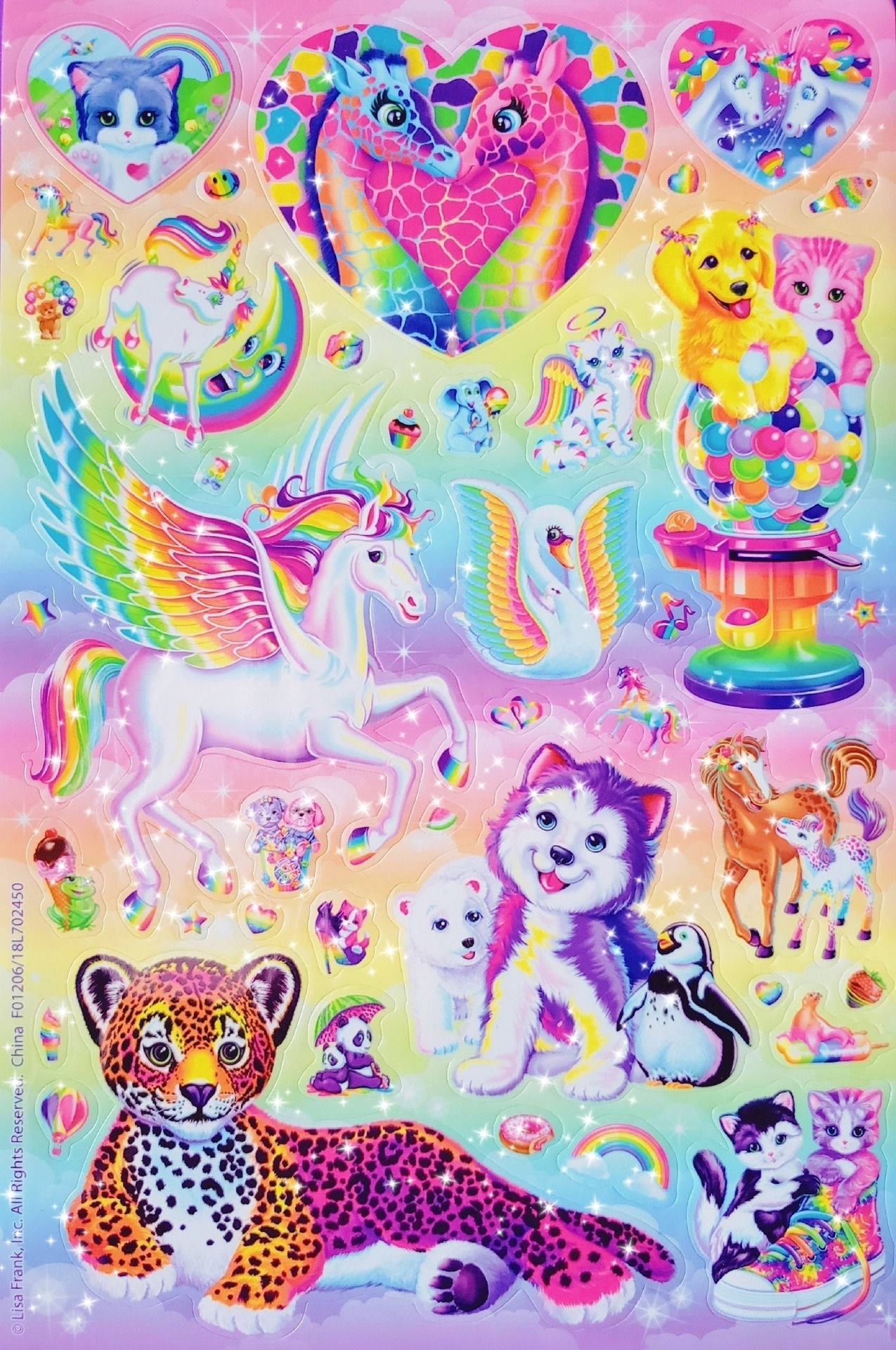 Lisa Frank Karakter Çıkartmaları Duvar Kağıdı