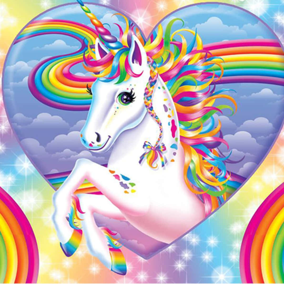 Lisa Frank Resminden Tek Boynuzlu At Duvar Kağıdı