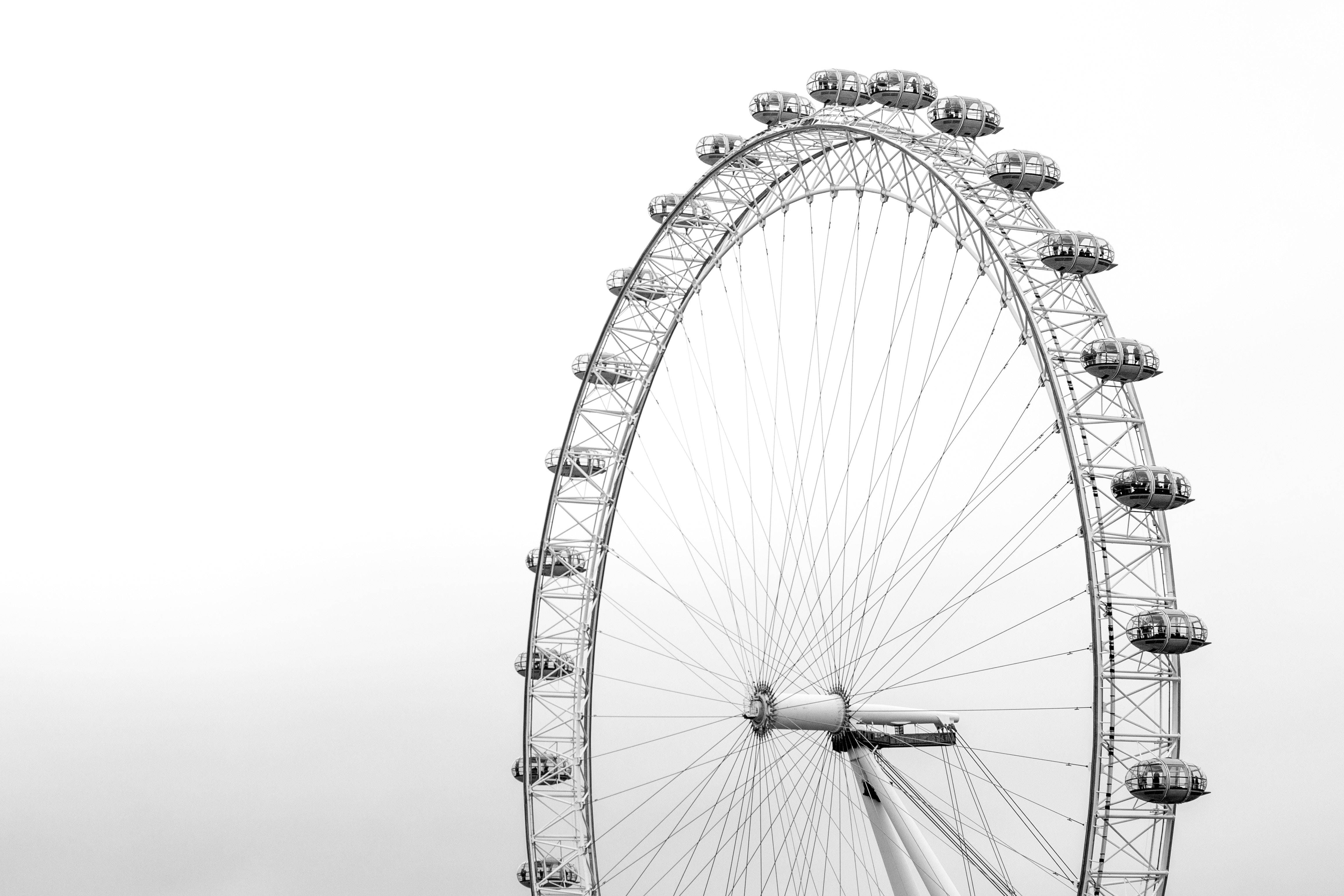 London Eye Beyaz Minimalist Duvar Kağıdı