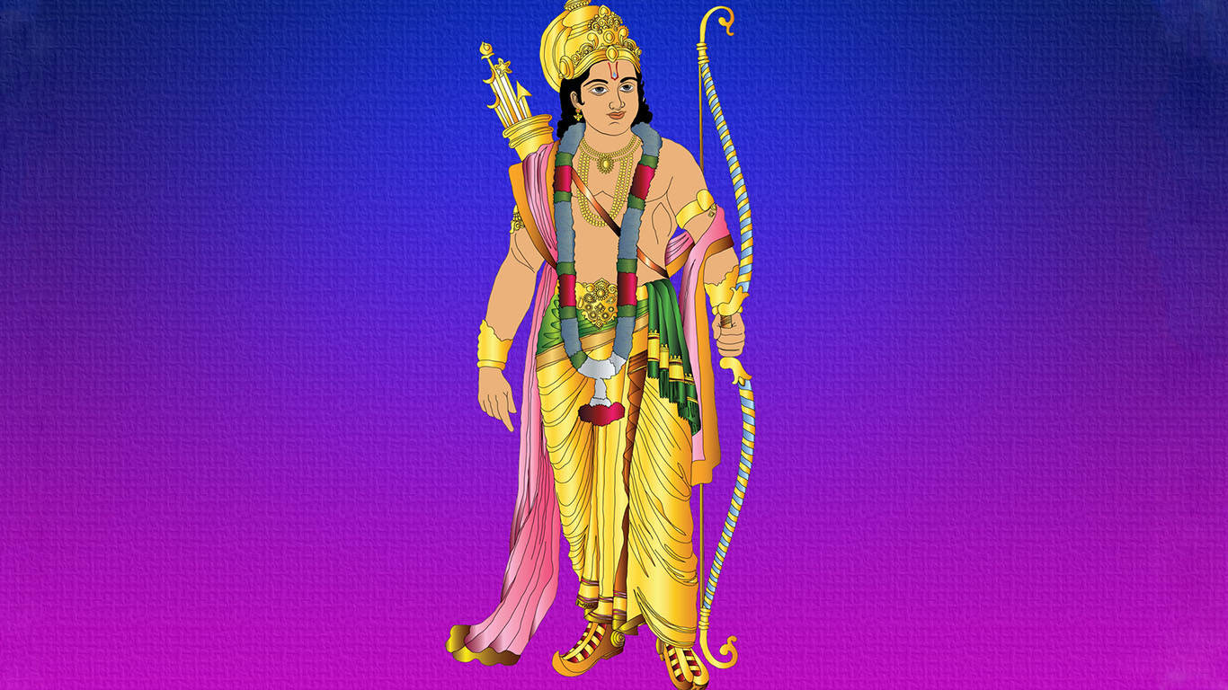 Lord Rama Mavi Mor Arka Plan Duvar Kağıdı