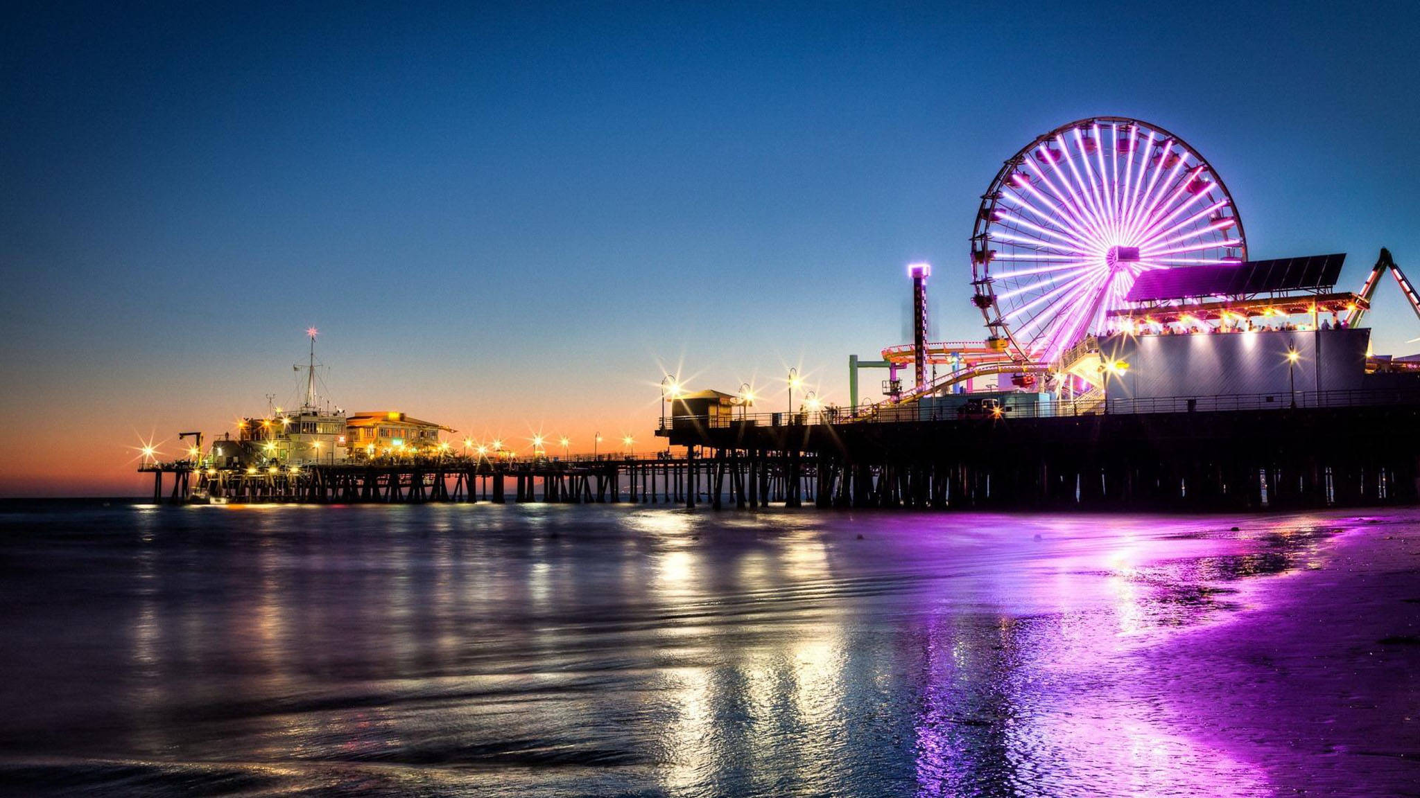 Los Angeles Balıkçı İskelesi Gün Batımı Duvar Kağıdı