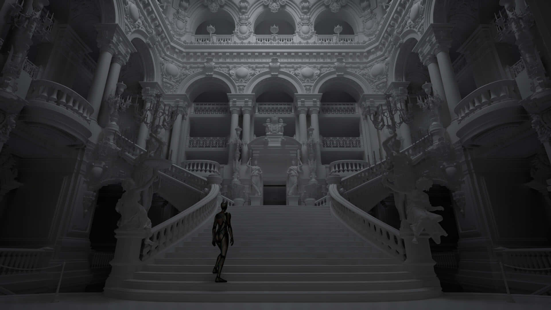Loş Paris Opera Binası Dijital Modeli