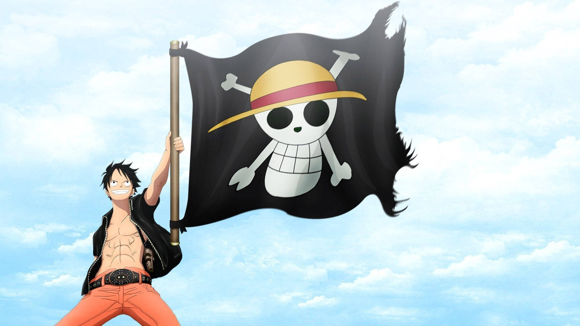 Luffy Chopper Siyah Bayrak Duvar Kağıdı