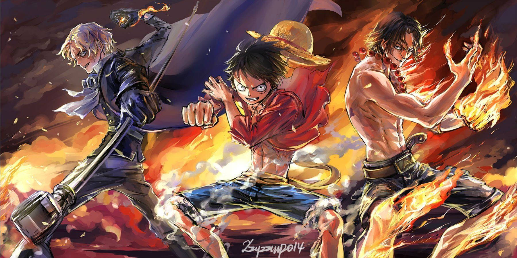 Luffy Kardeşleriyle Birleşiyor Duvar Kağıdı
