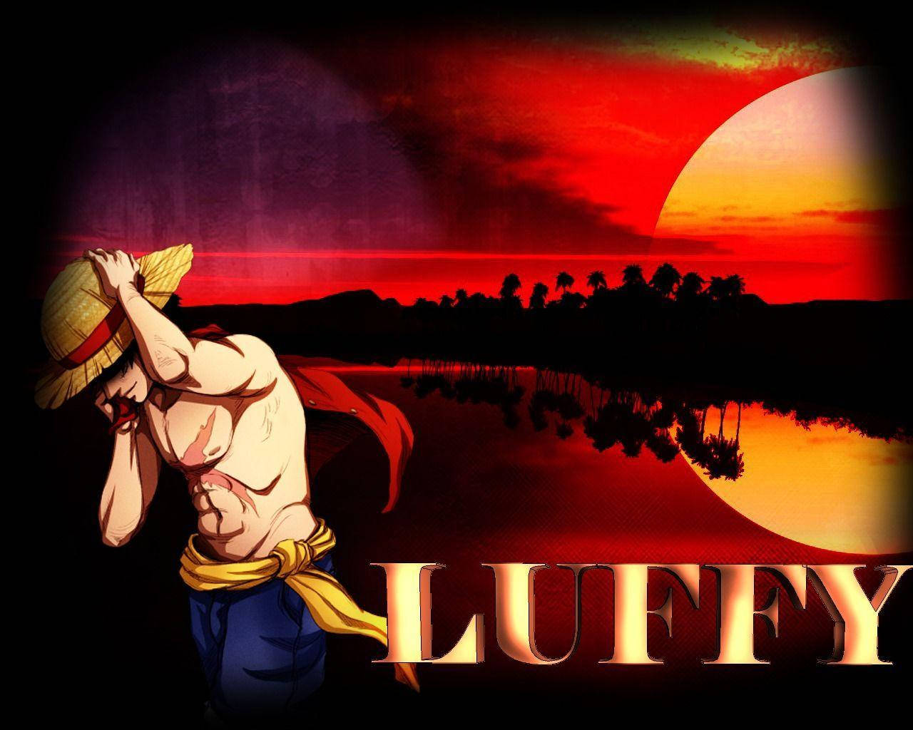 Luffy Kırmızı Gökyüzü Posteri Duvar Kağıdı