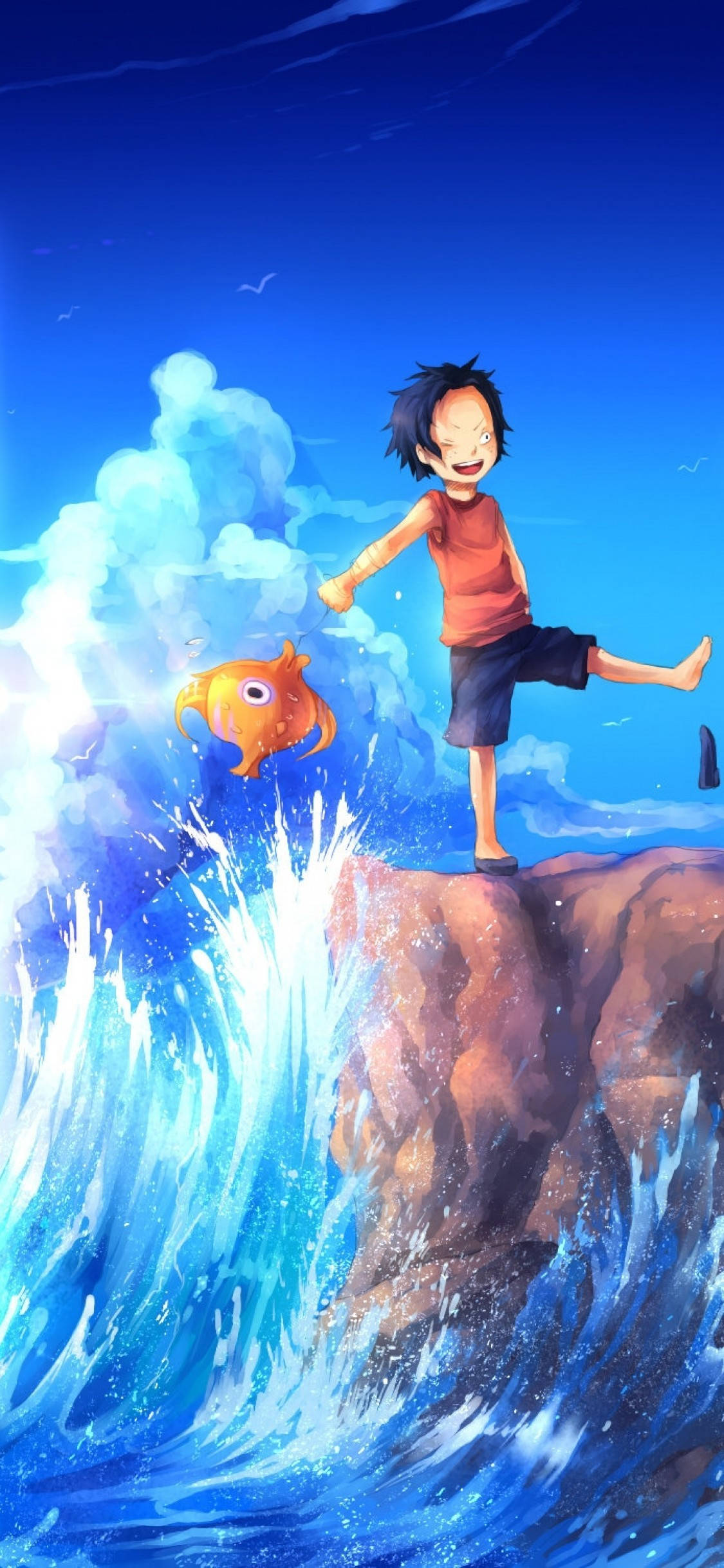 Luffy Okyanusta One Piece iPhone Duvar Kağıdı