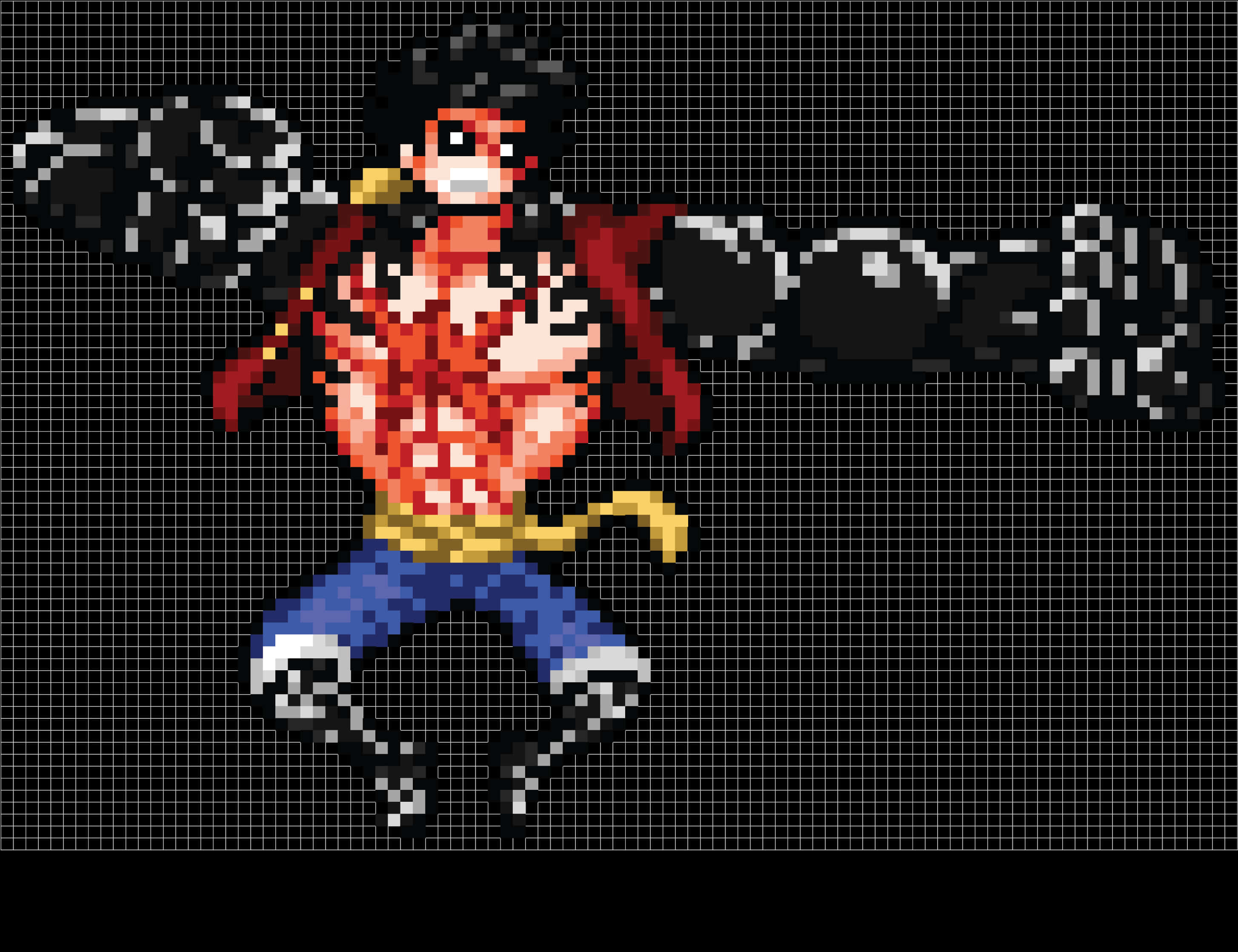 Luffy One Piece Piksel Sanatı Duvar Kağıdı