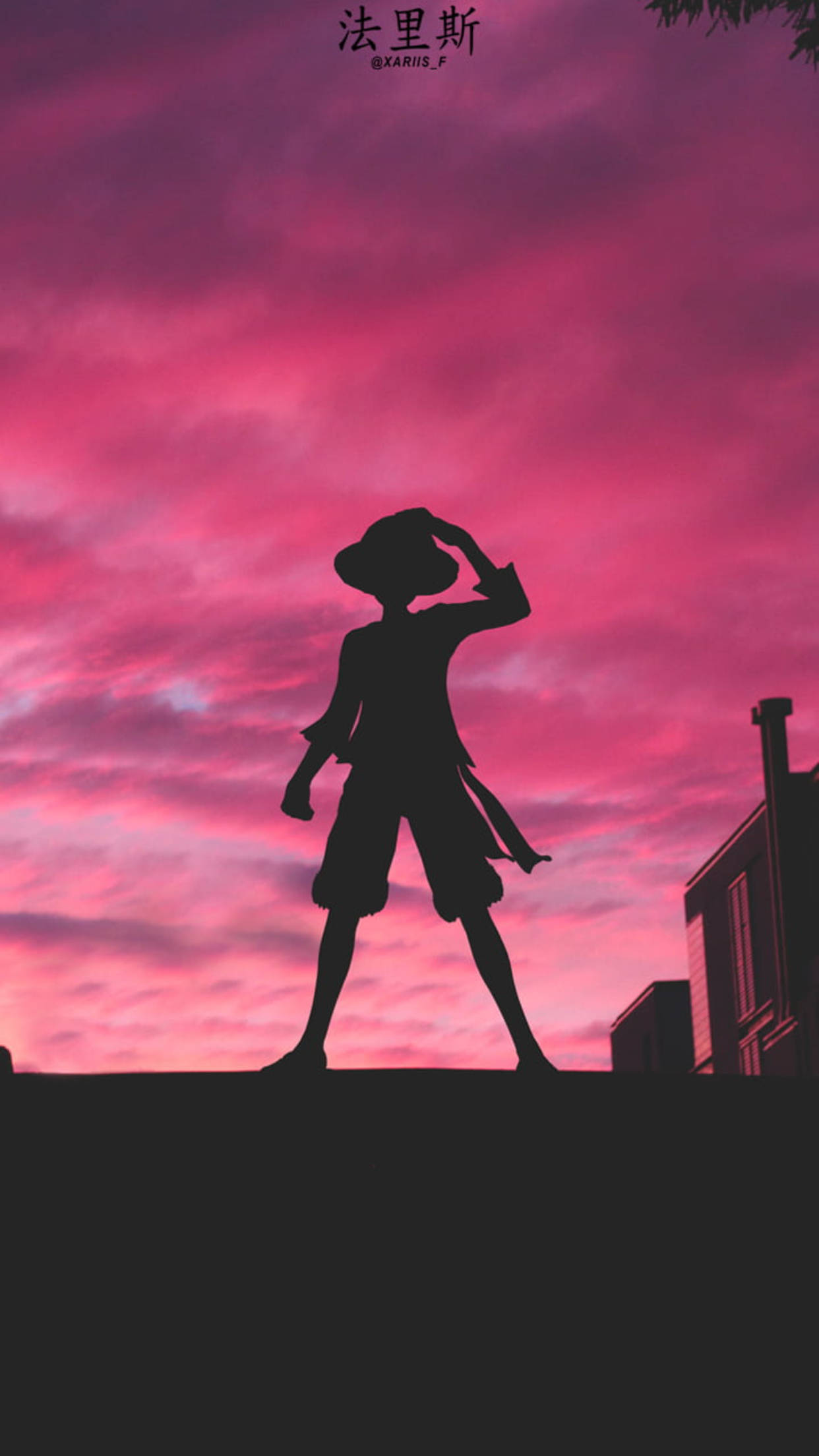Luffy Silüeti Estetik Duvar Kağıdı