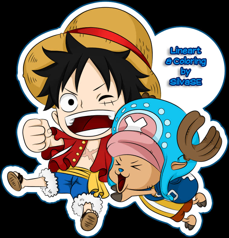 Luffy ve Chopper Animasyonlu Çıkartma Duvar Kağıdı