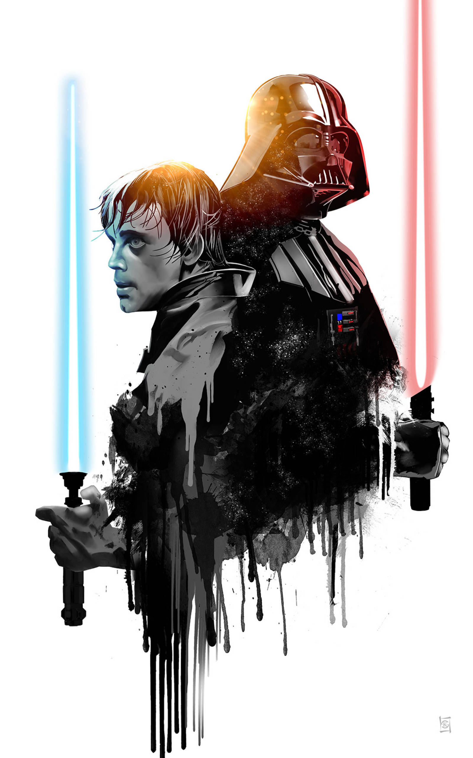 Luke Skywalker ve Darth Vader Star Wars Tablet Duvar Kağıdı