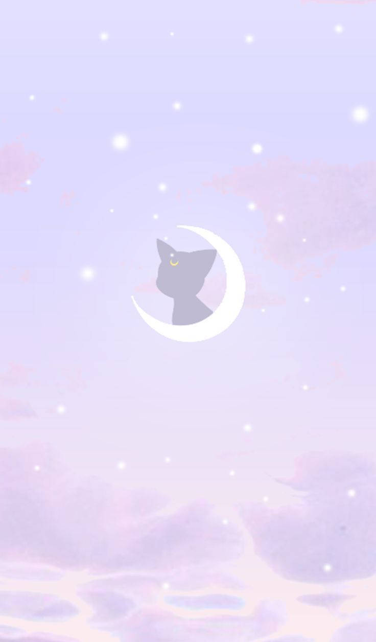 Luna Hilal Ay ile Sailor Moon iPhone Duvar Kağıdı