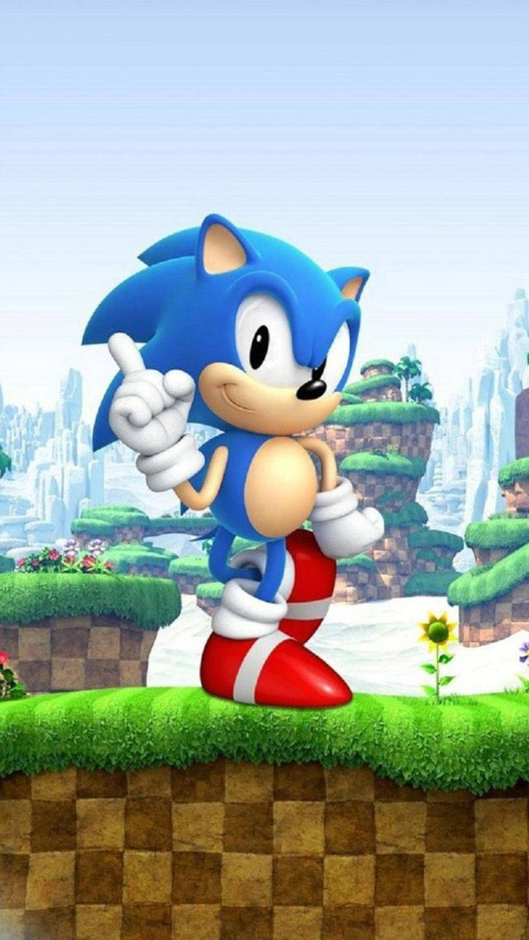 Yeşil teraslarda maceraperest kirpi Sonic duvar kağıdı.