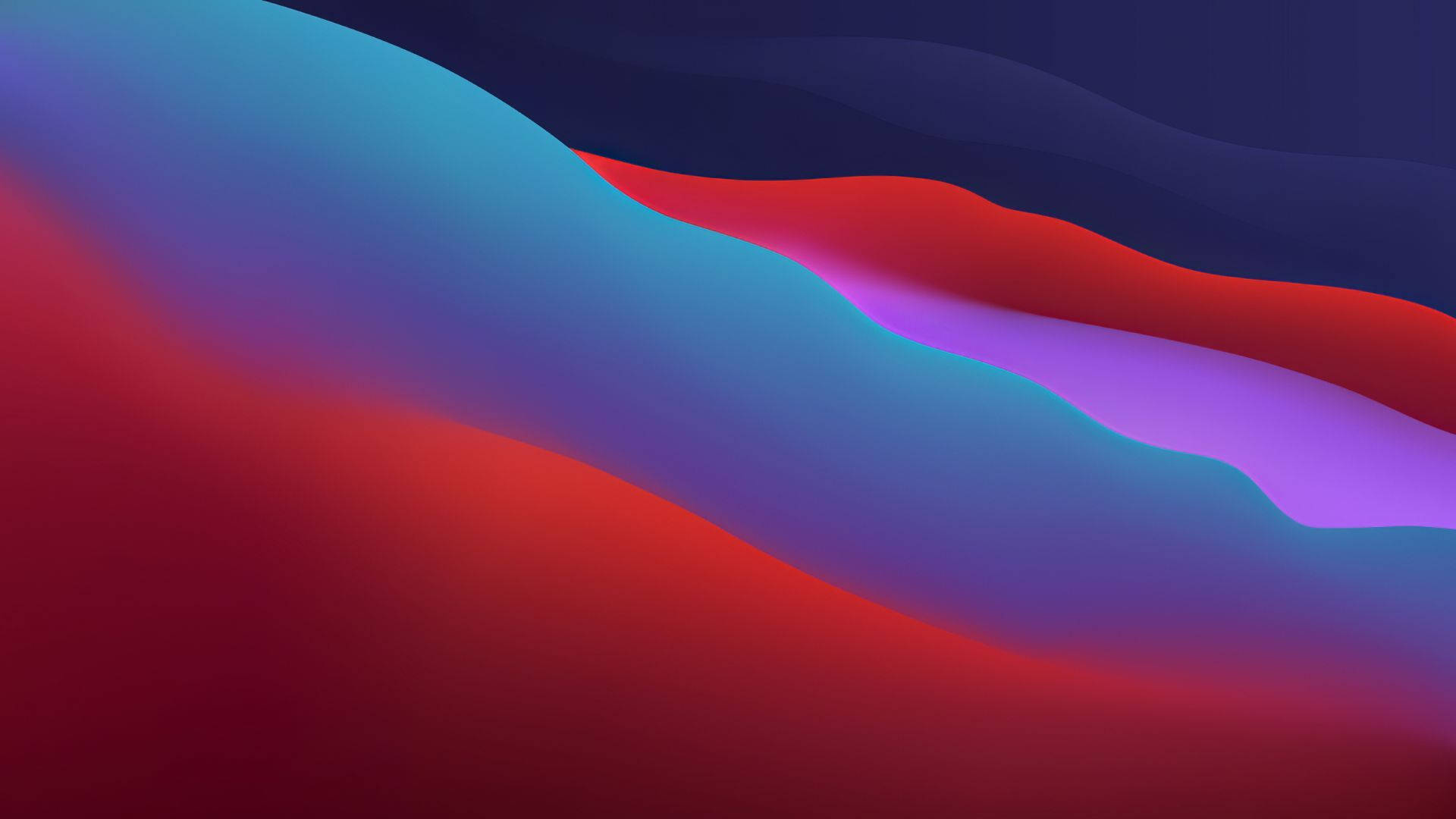 macOS Big Sur Kırmızı ve Mavi Dalgalar Duvar Kağıdı
