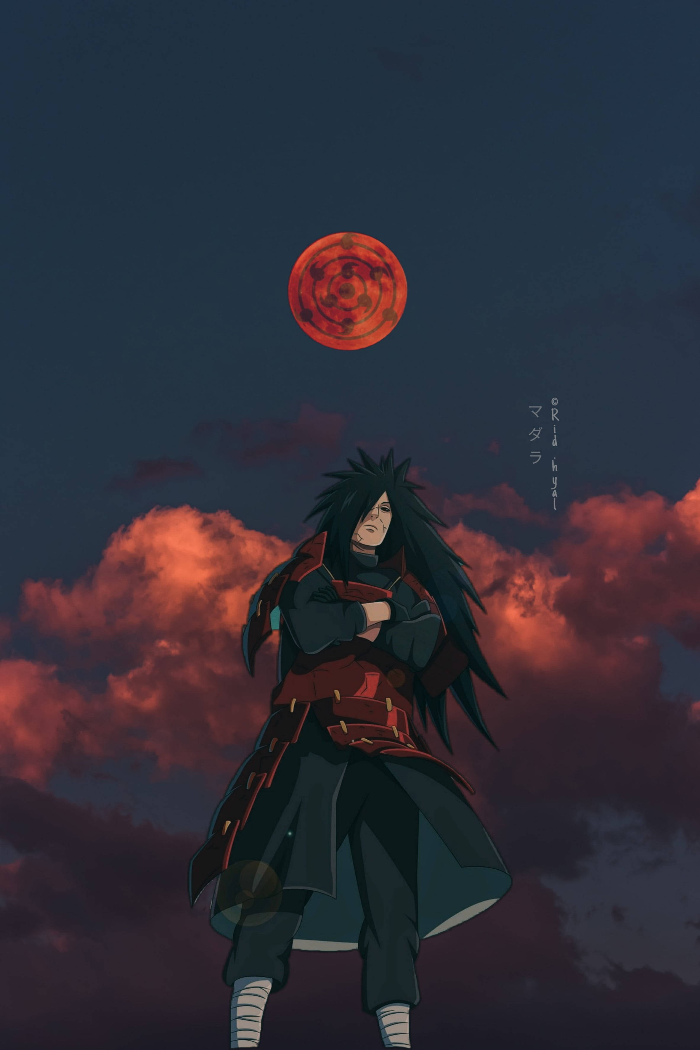 Madara Uchiha Kırmızı Ay Naruto Mobil 4K Duvar Kağıdı