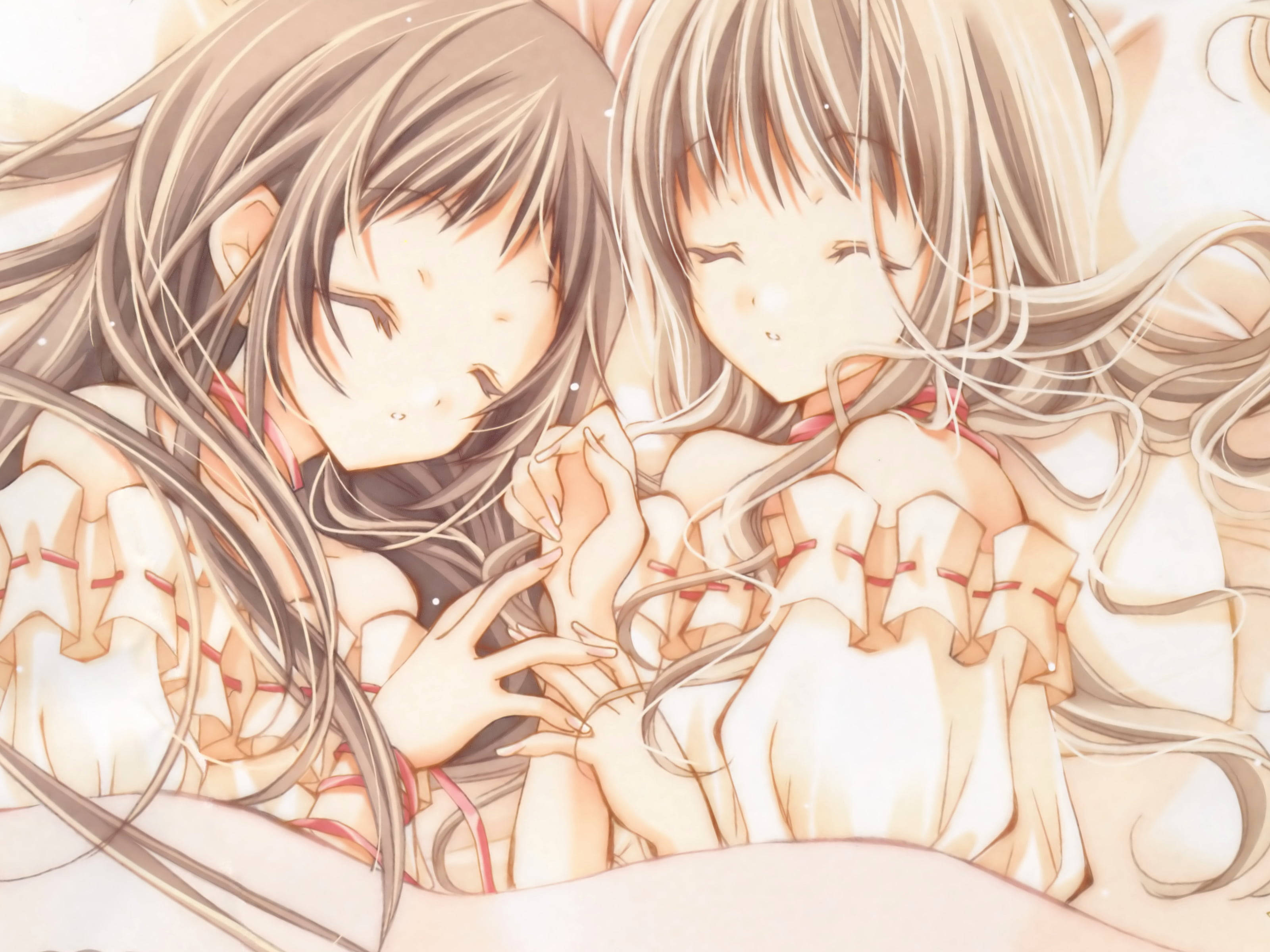 Maki ve Hikari arasında samimi bir an, Anime dünyasından Duvar Kağıdı