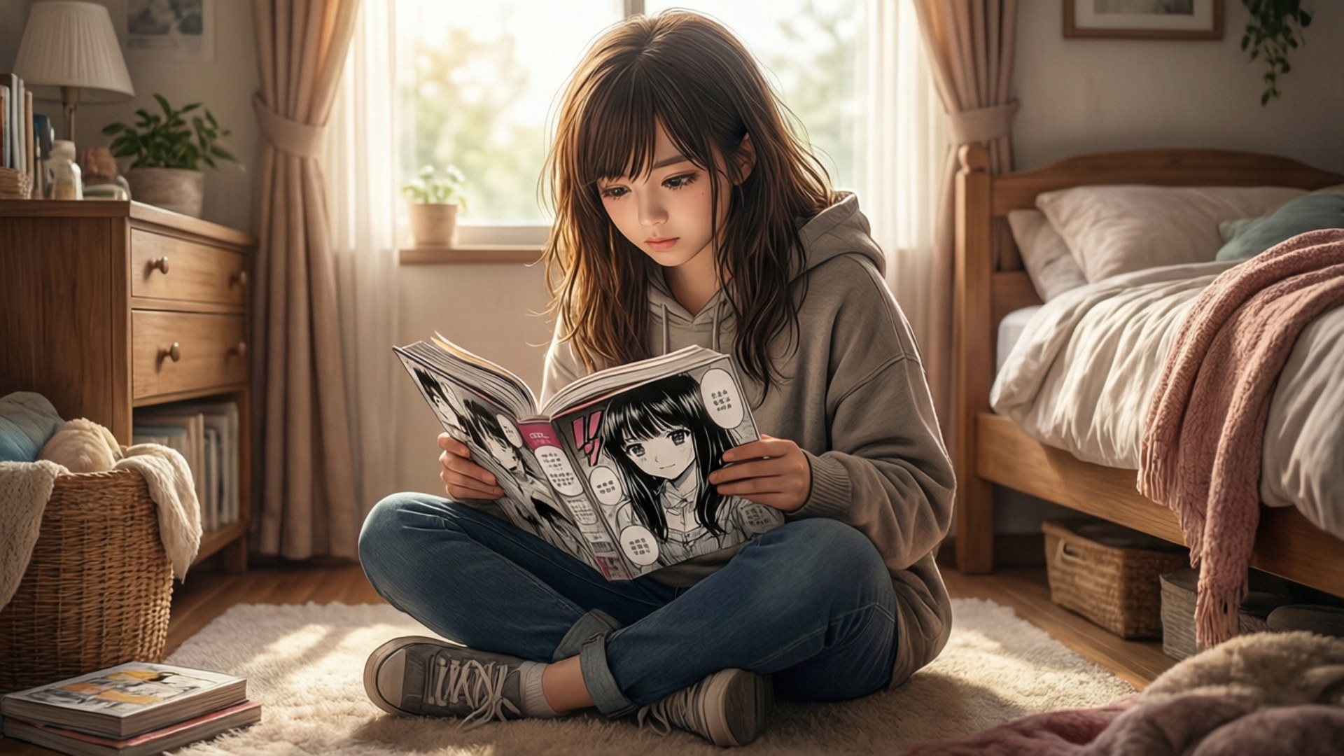 Manga Okuma Keyfi Duvar Kağıdı