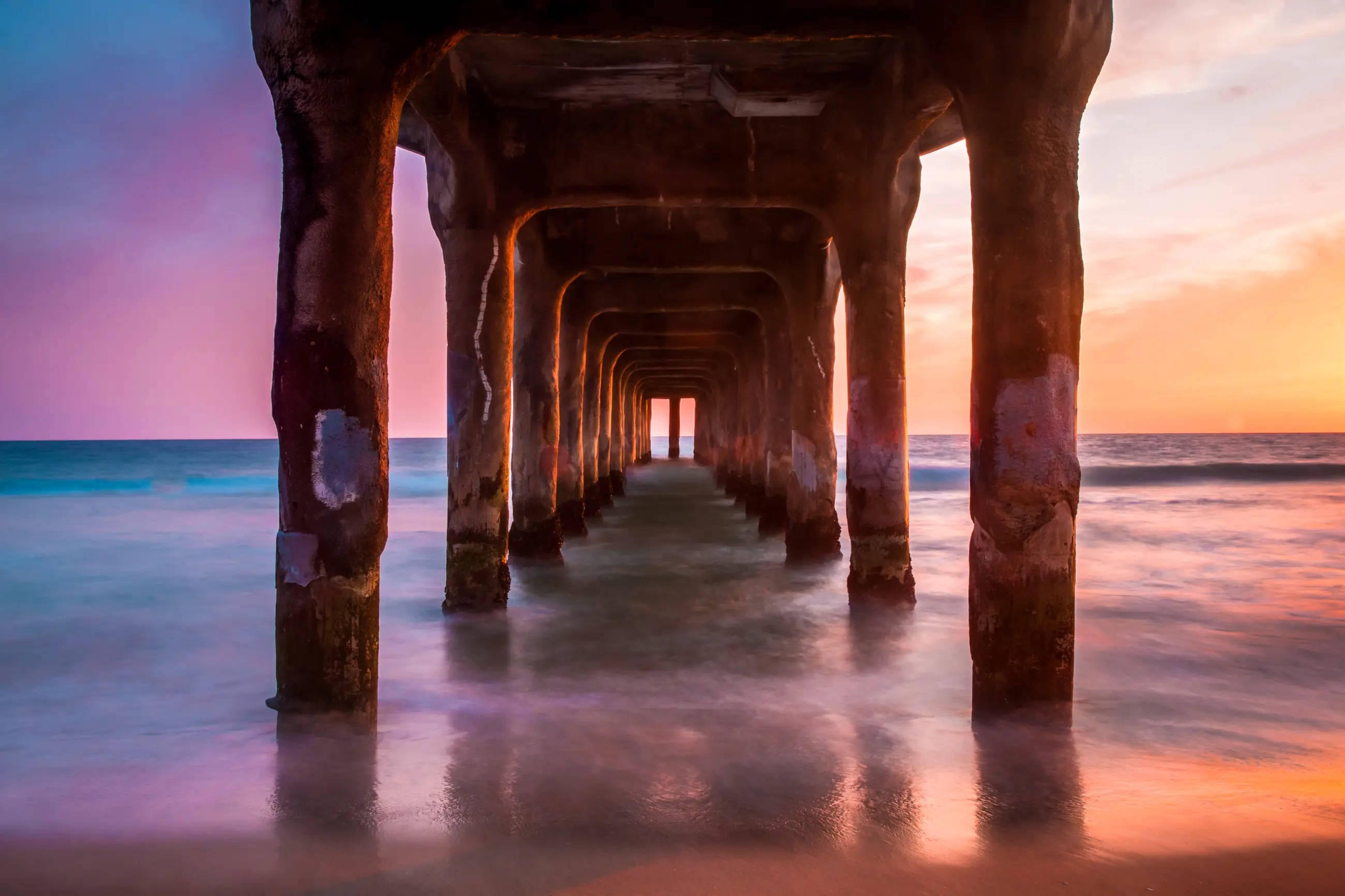 Manhattan Beach Los Angeles Gün Batımı Duvar Kağıdı