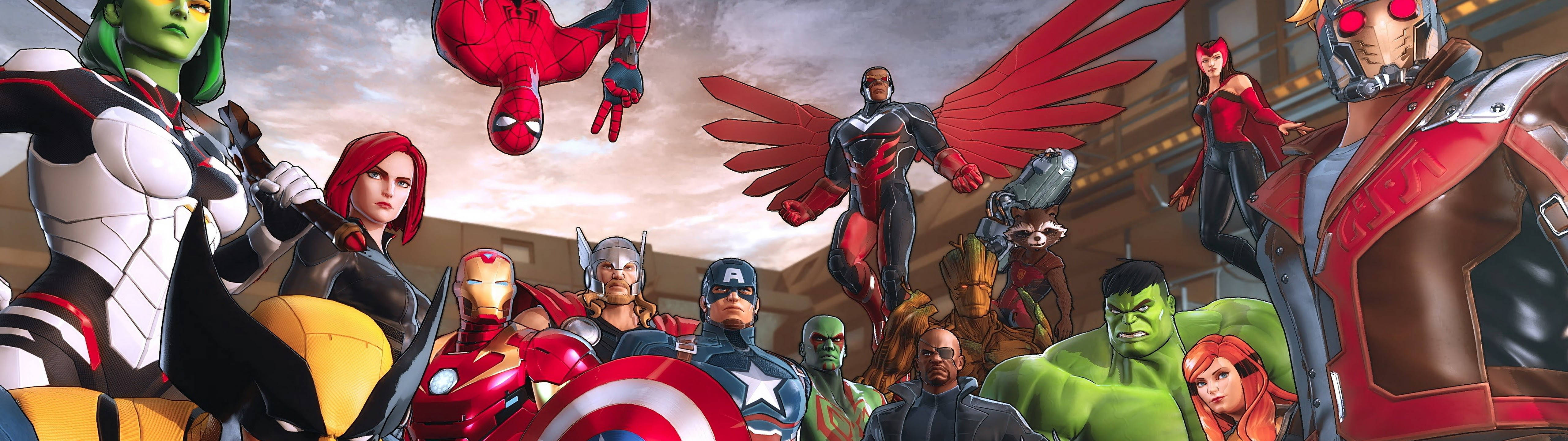 Marvel Çizgi Roman Karakterleri 5120 x 1440 Duvar Kağıdı