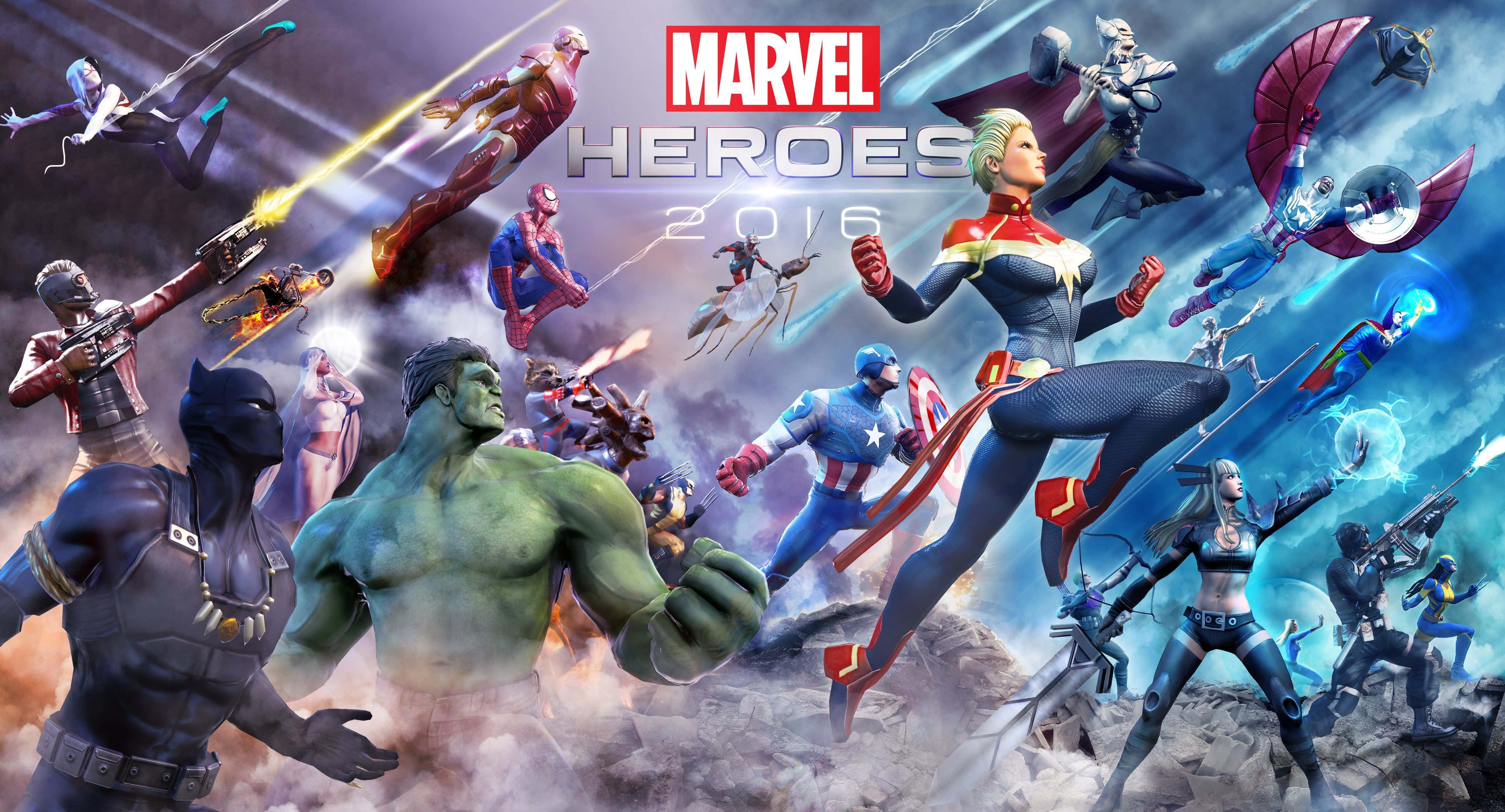 Marvel Çizgi Roman Karakterleri Aksiyonda Duvar Kağıdı