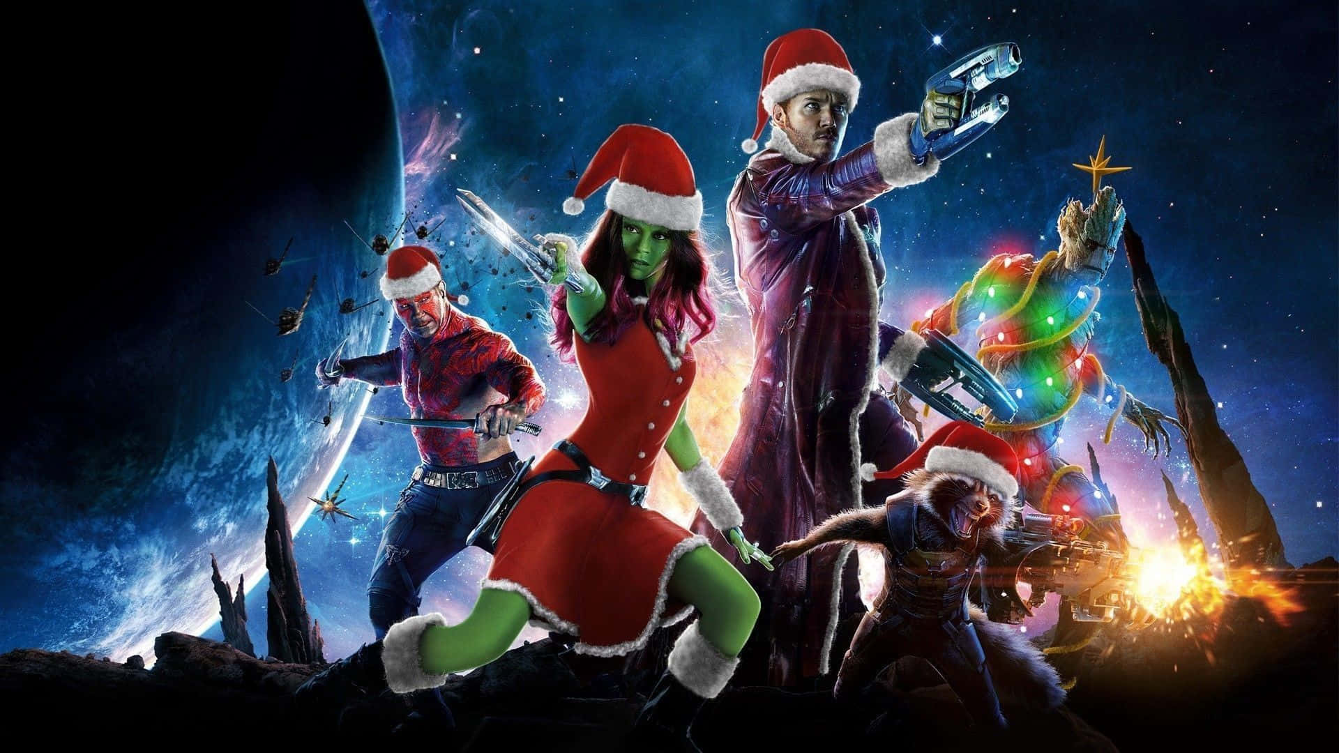 Marvel Noeli Galaksinin Koruyucuları Noel Baba Posteri Duvar Kağıdı
