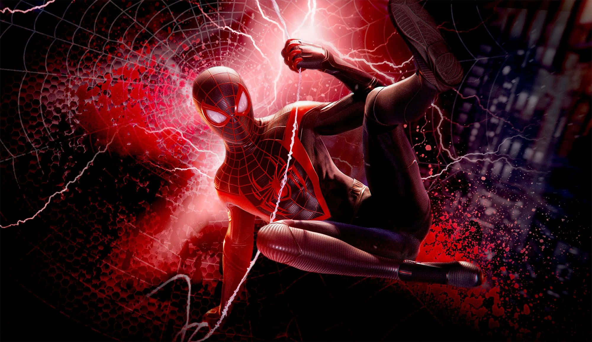 Marvel PS4 Örümcek Adam Kırmızı Yıldırım Duvar Kağıdı