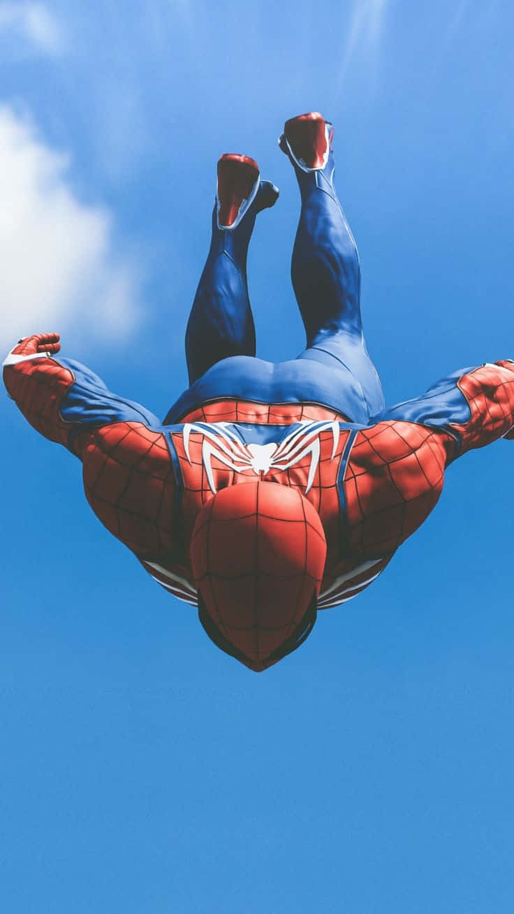 Marvel PS4 Spider-Man Gökyüzünden Dalış Yapıyor Duvar Kağıdı