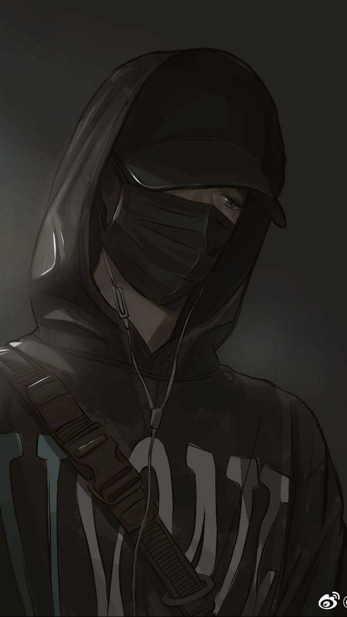 Maske ve Kapüşonlu Anime Çocuk Karanlık Duvar Kağıdı