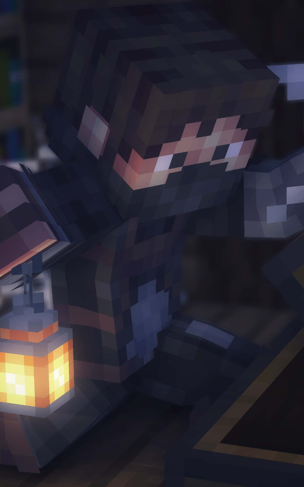 Maskeli Oyuncu Pixel 3 Minecraft Arkaplanı Duvar Kağıdı