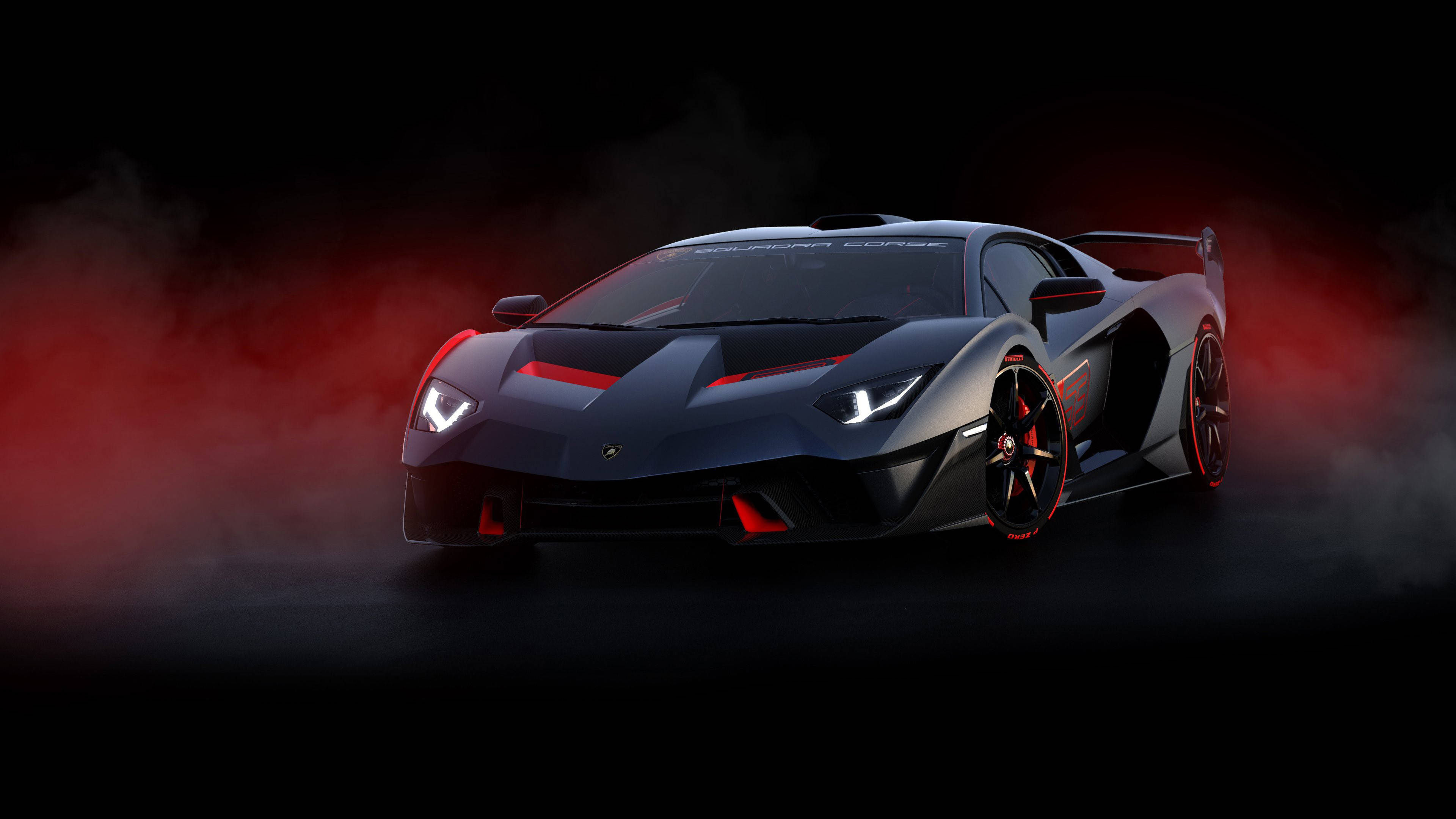 Mat Siyah Lamborghini 4K Araba Duvar Kağıdı