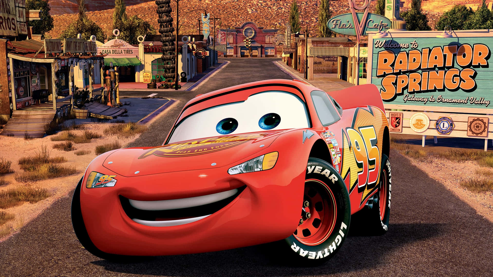 Mater ve Lightning McQueen Aksiyonda Duvar Kağıdı