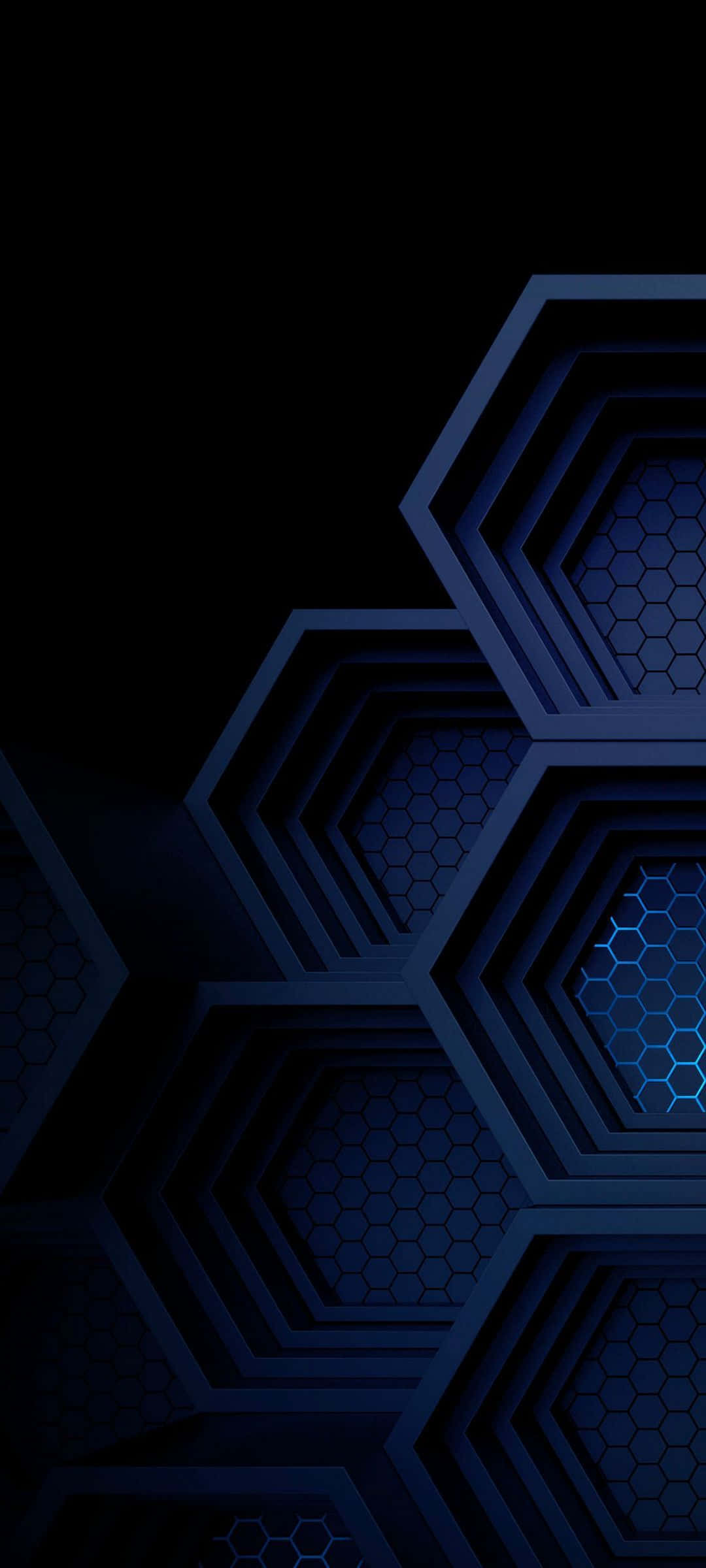 Mavi AMOLED Altıgenler Duvar Kağıdı